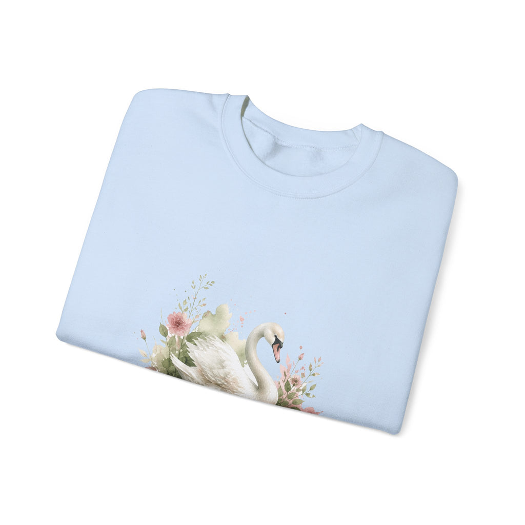 Matching Couple Sweatshirt - Raven & Swan Matching Couple Crewneck Sweatshirt Watercolor Art His Hers Engagement Gift - Design B