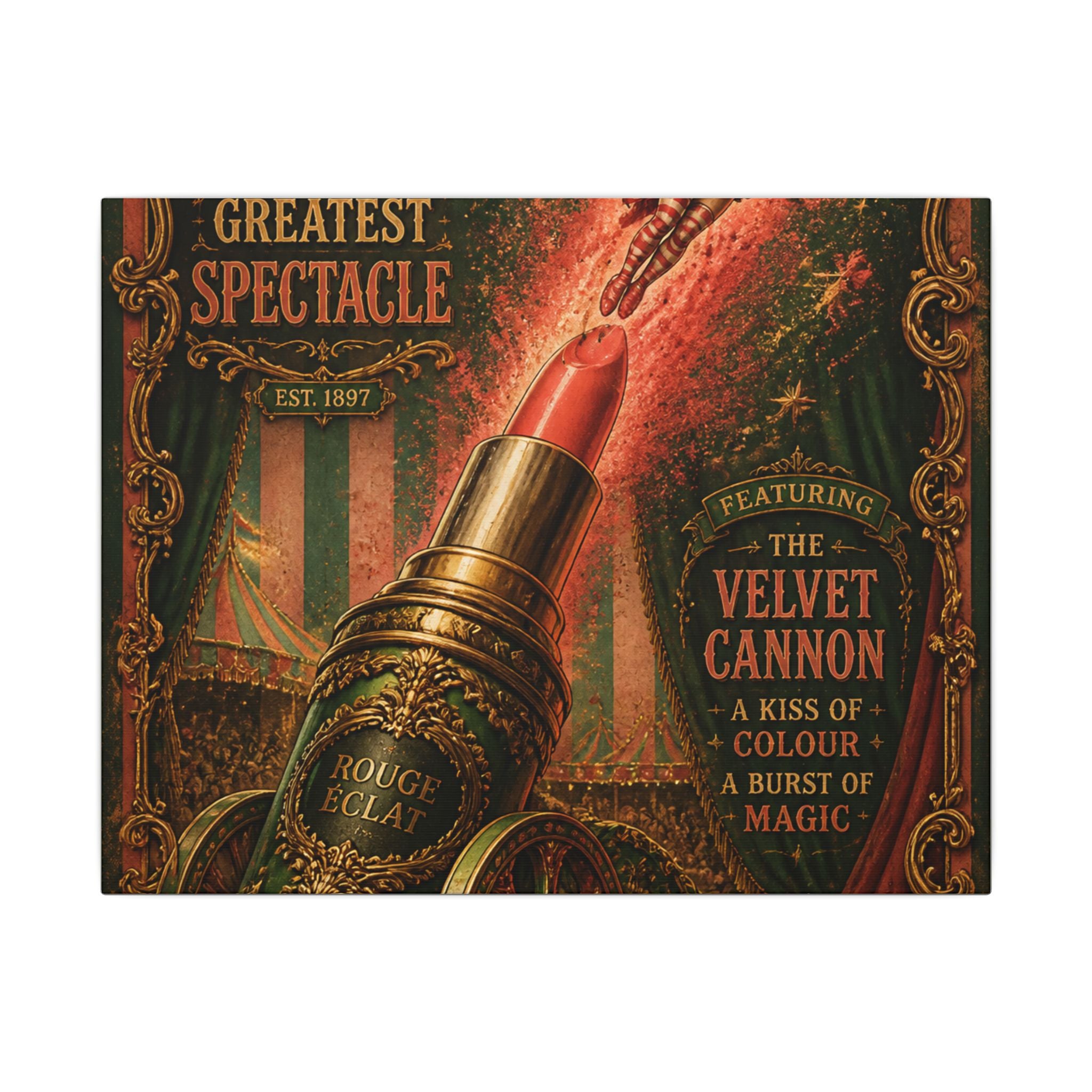 Lipstick Cannon Wall Art Canvas 16×20 Baroque Home Office Decor Maximalist Print