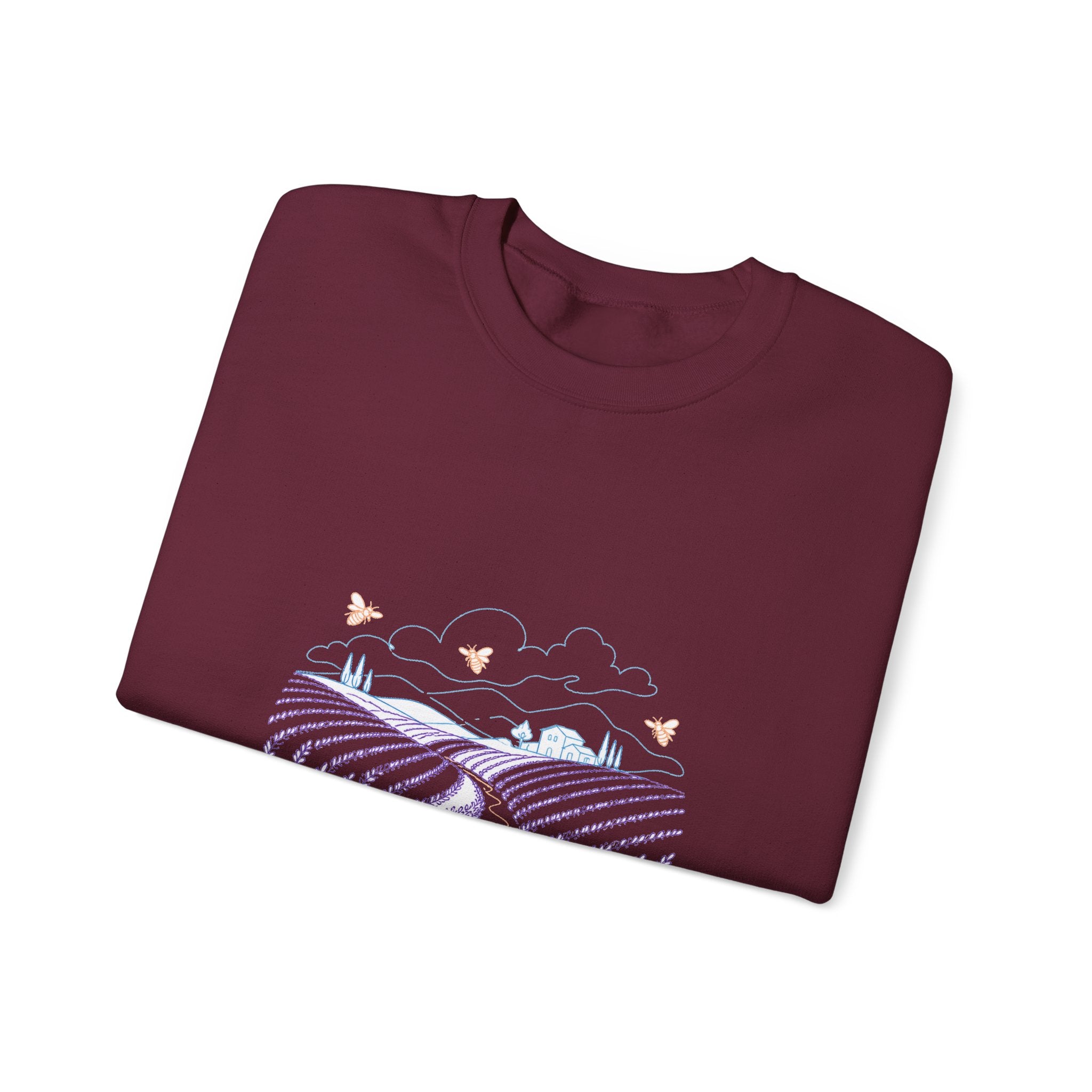Matching Couple Sweatshirt - Lavender Fields & Canyon Matching Couple Comfort Colors Crew Minimalist Art His Hers Christmas Gift - Design A