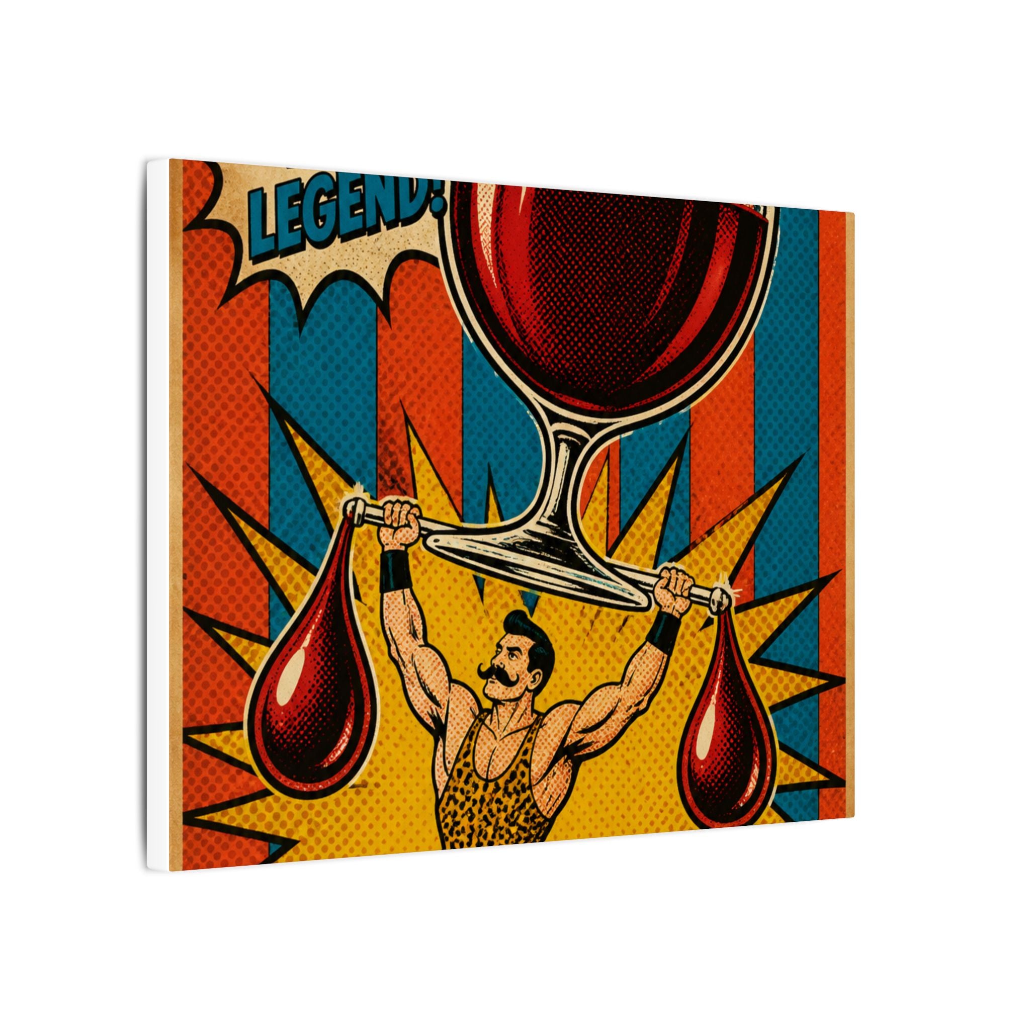 Wine Glass Strongman Wall Art Canvas 16×20 Pop Art Living Room Decor Maximalist Print