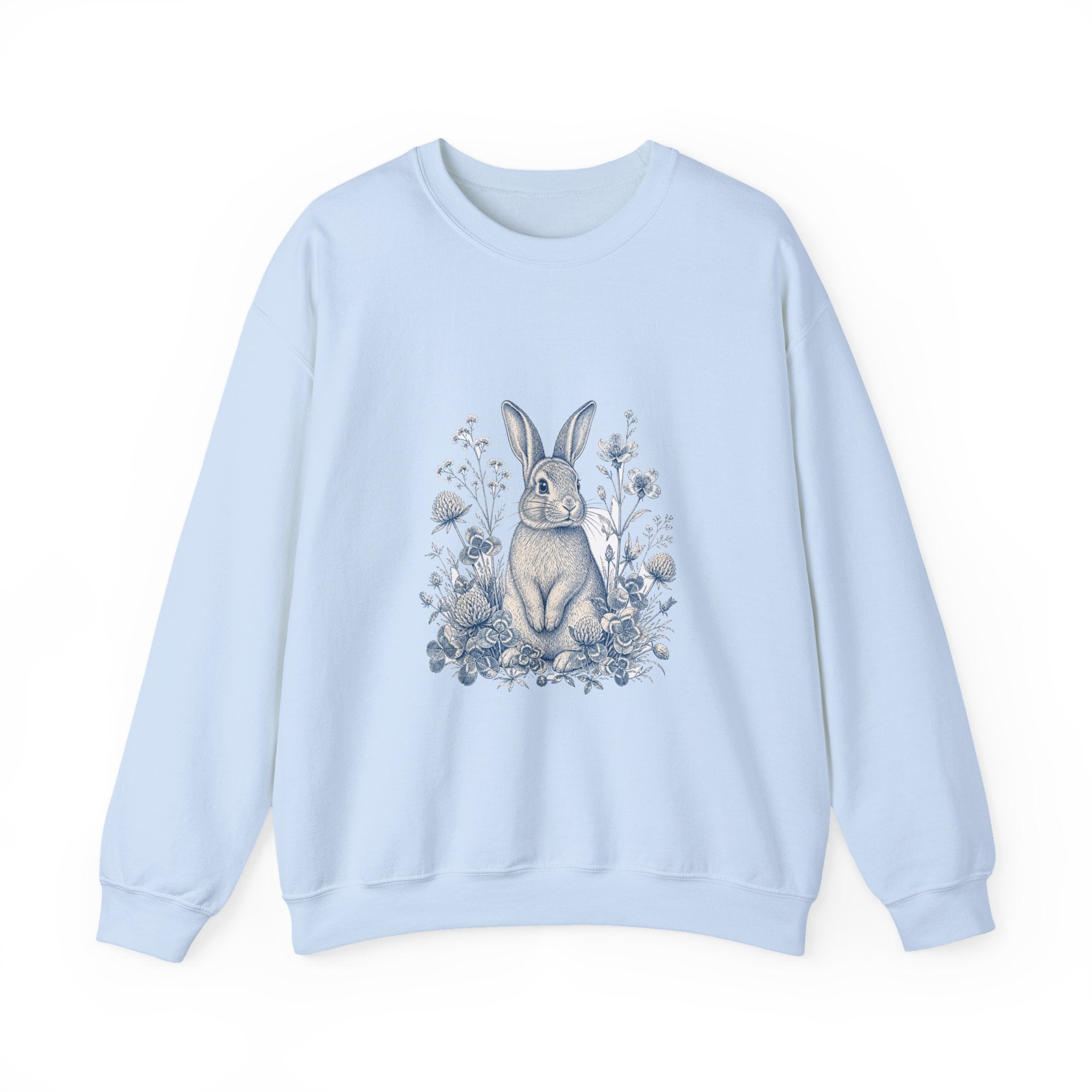 Matching Couple Sweatshirt - Fox & Rabbit Matching Couple Crewneck Sweatshirt Vintage Art His Hers Wedding Gift - Design B