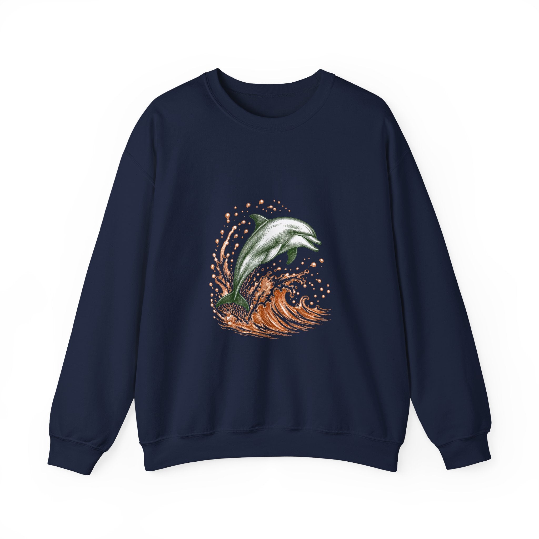 Matching Couple Sweatshirt - Shark & Dolphin Matching Couple Crewneck Sweatshirt Hand-Drawn Art His Hers Best Friend Gift - Design B