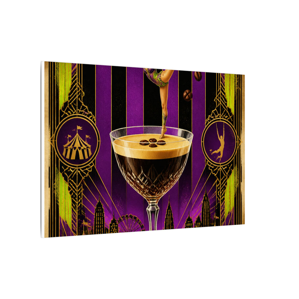 Espresso Martini Acrobat Wall Art Canvas 24×36 Art Deco Bar Area Decor Maximalist Print