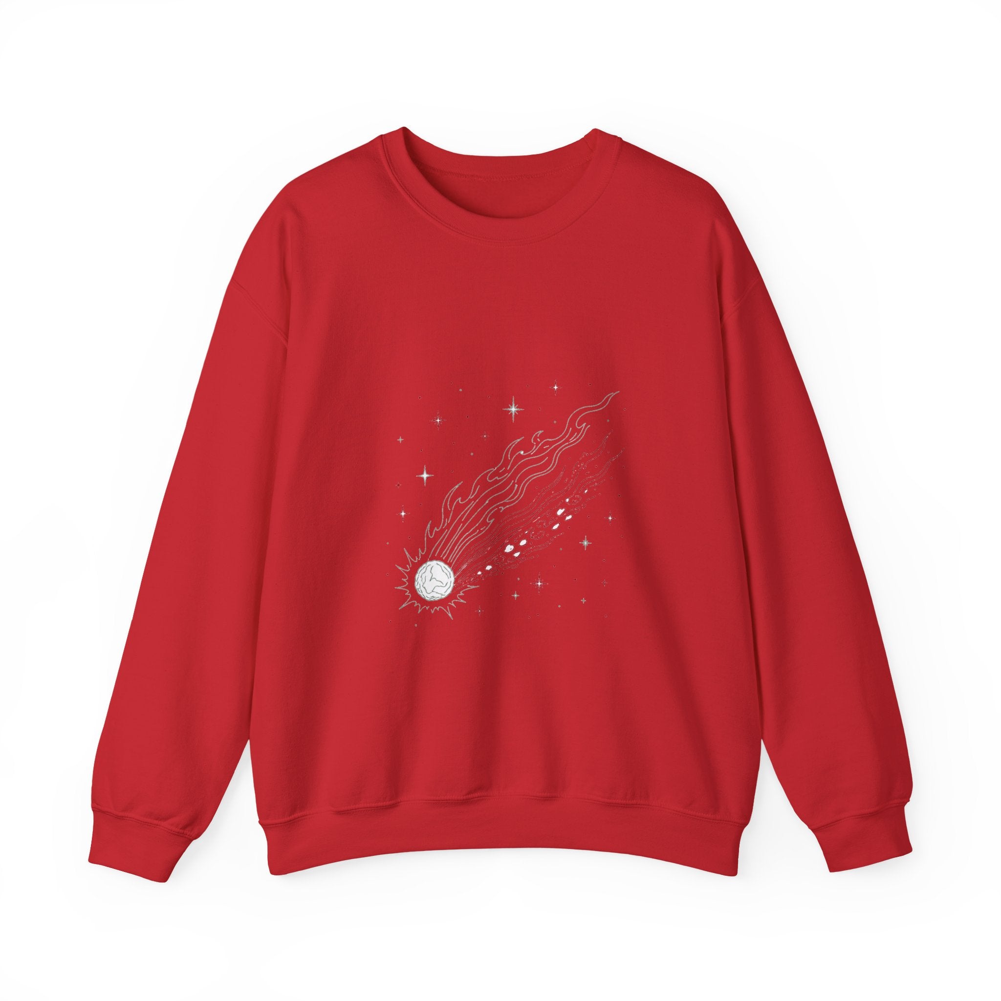 Matching Couple Sweatshirt - Comet & Asteroid Matching Couple Premium Fleece Sweatshirt Minimalist Art His Hers Christmas Gift - Design A
