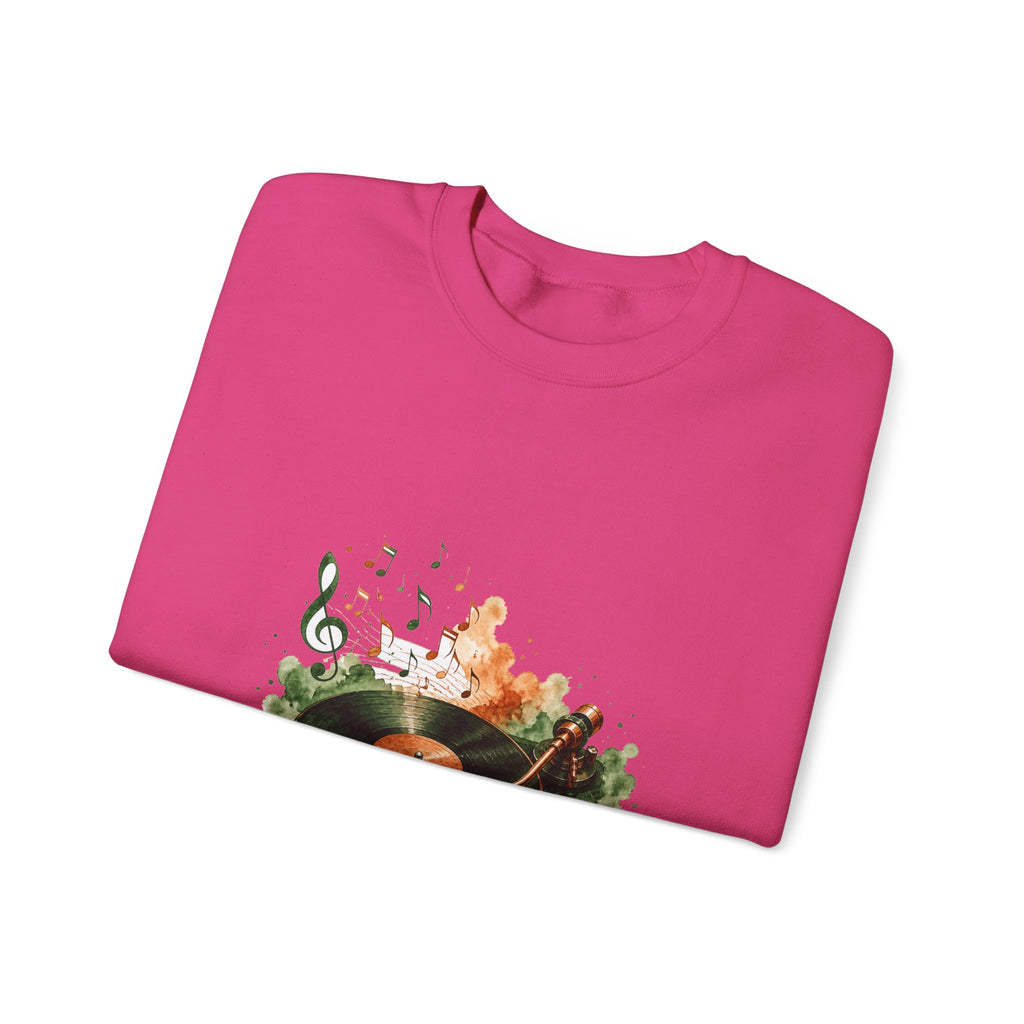 Matching Couple Sweatshirt - Vinyl & Cassette Matching Couple Premium Fleece Sweatshirt Watercolor Art His Hers Birthday Gift - Design A