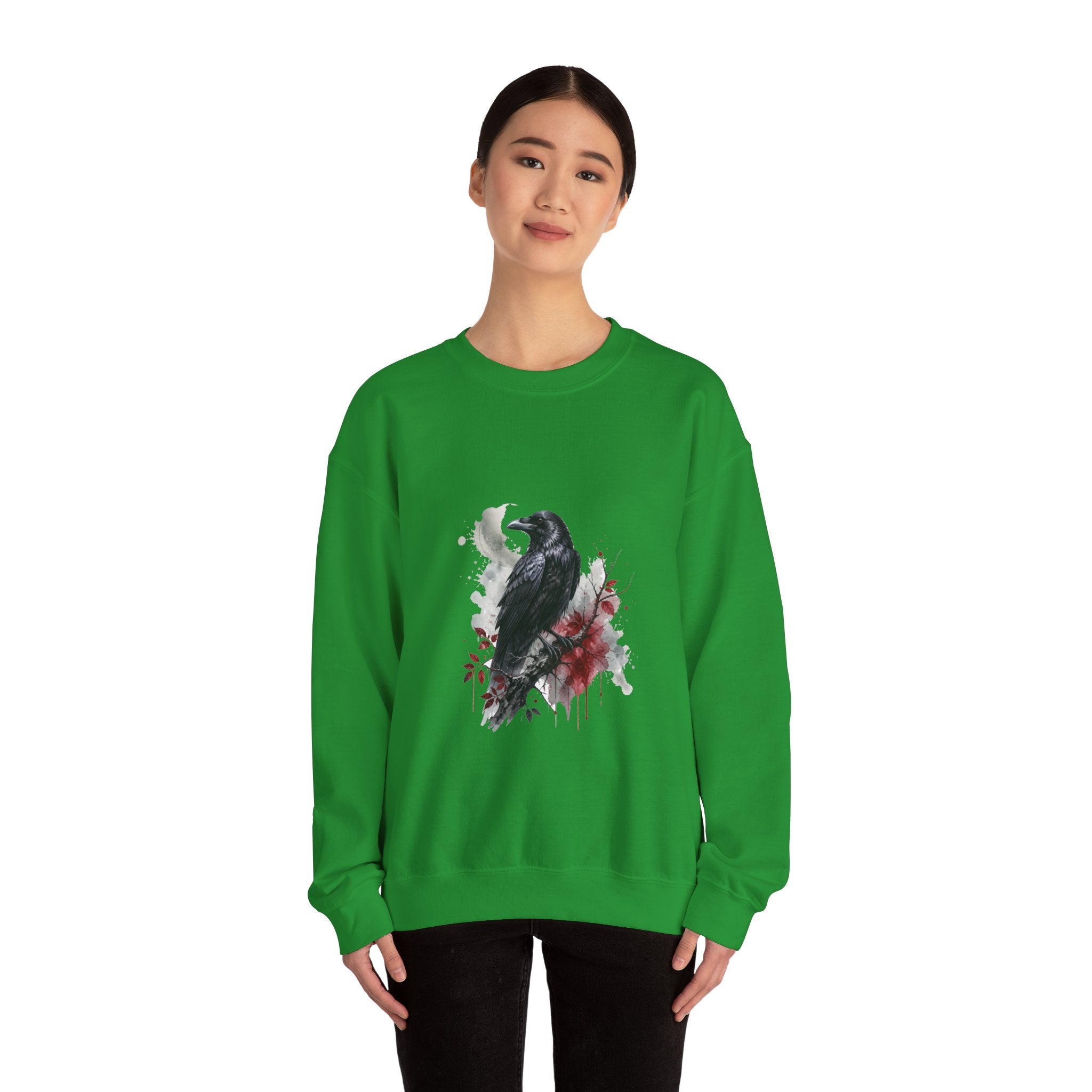 Matching Couple Sweatshirt - Raven & Swan Matching Couple Comfort Colors Crew Watercolor Art His Hers Birthday Gift - Design A