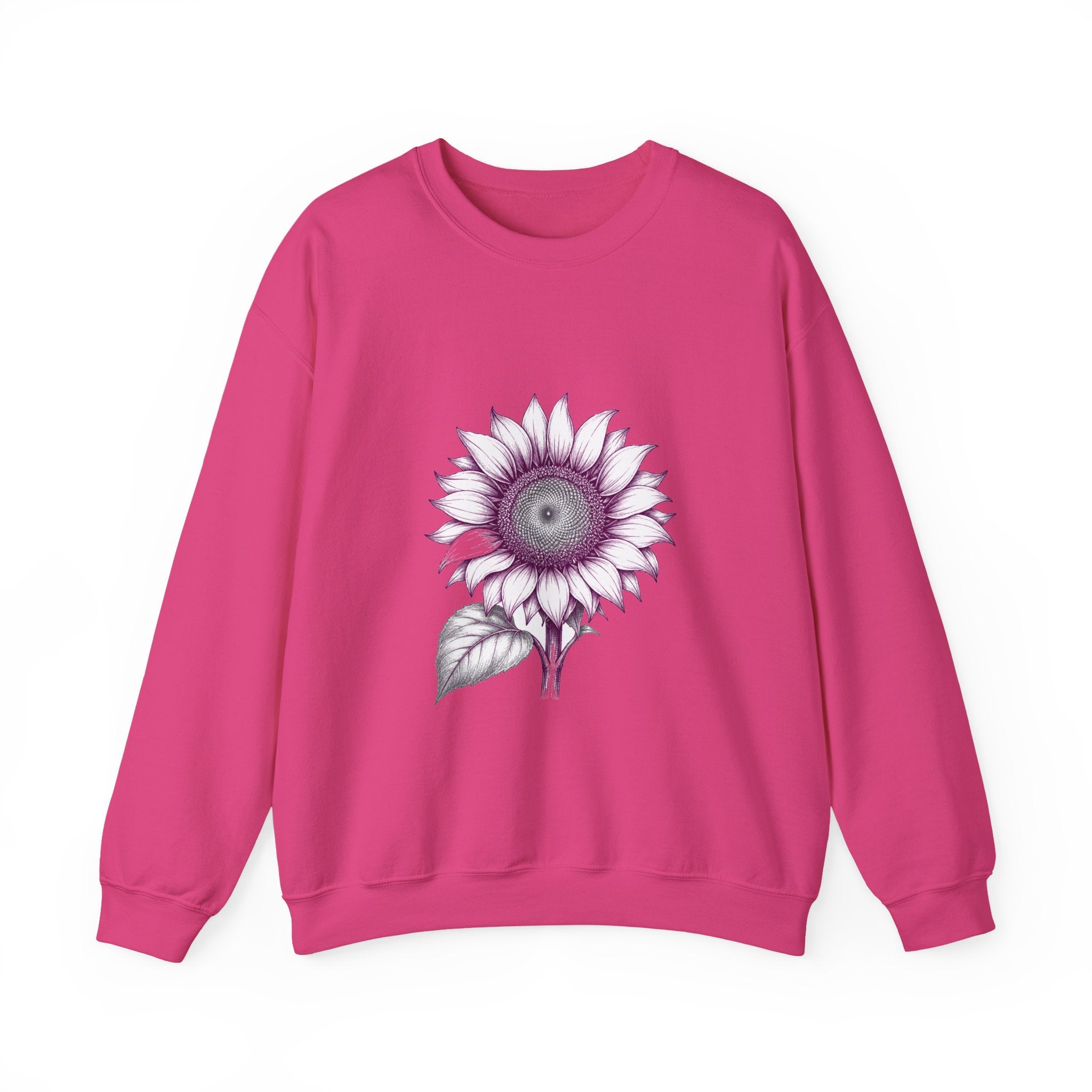 Matching Couple Sweatshirt - Sunflower & Moonflower Matching Couple Premium Fleece Sweatshirt Hand-Drawn Art His Hers Anniversary Gift - Design A