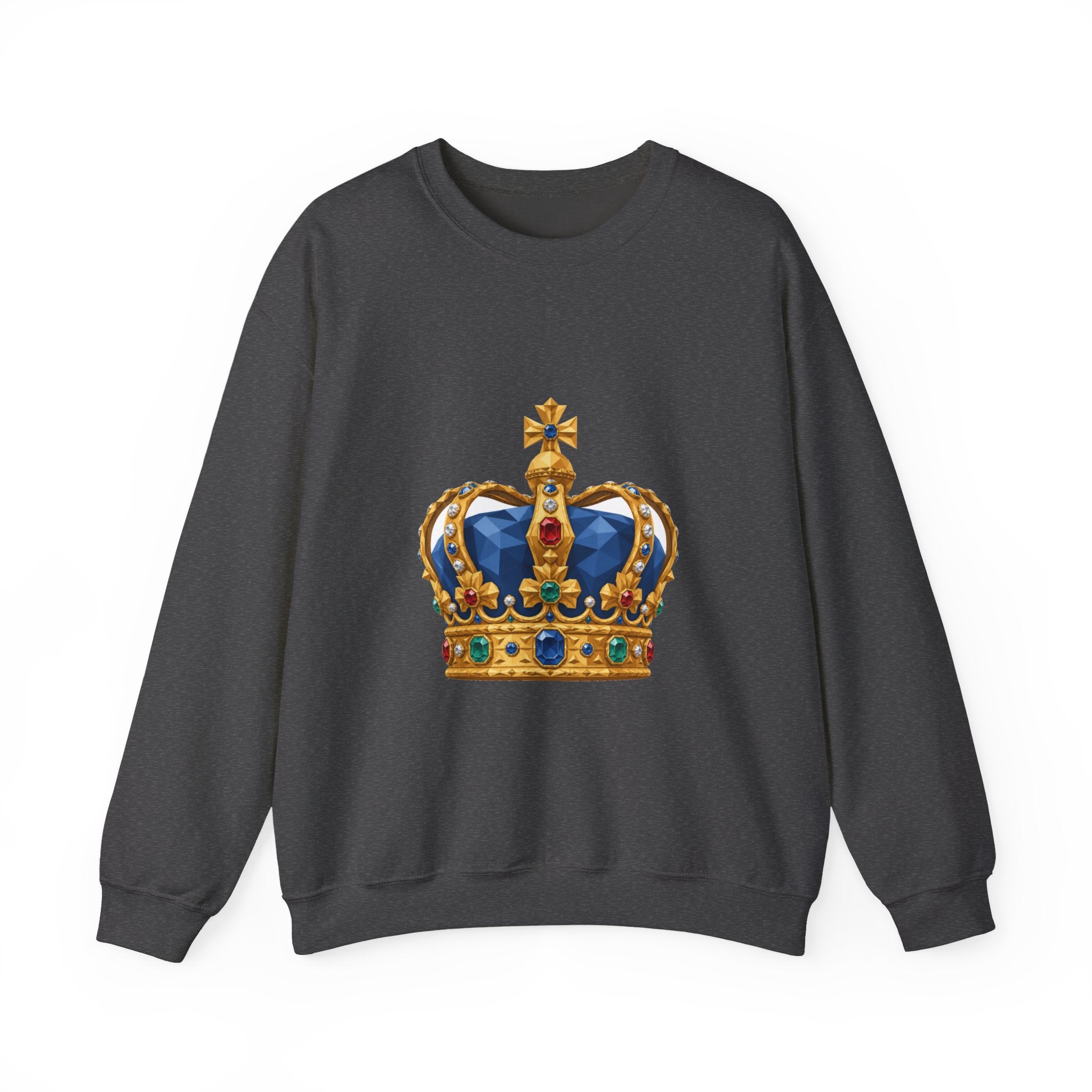 Matching Couple Sweatshirt - Crown & Shield Matching Couple Premium Fleece Sweatshirt Geometric Art His Hers Love Gift - Design A