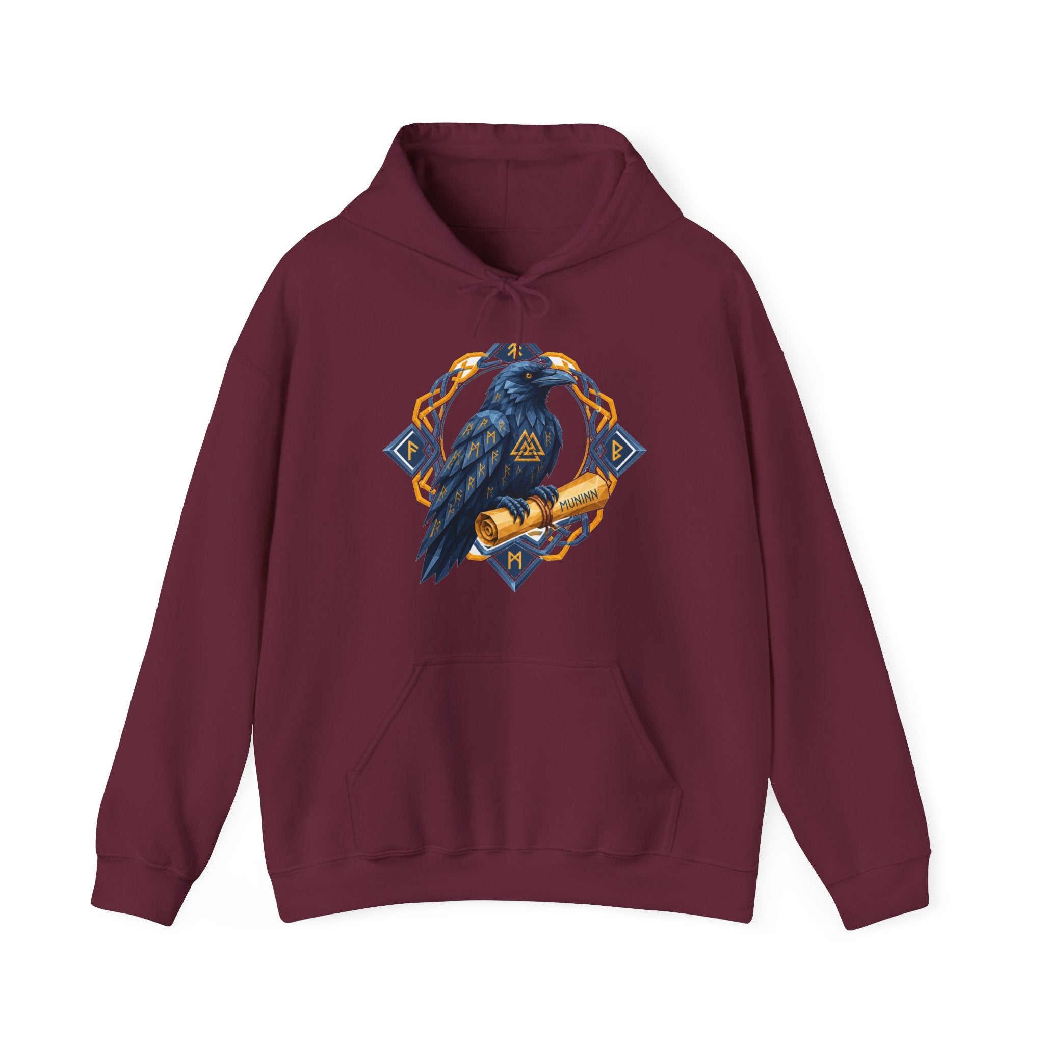 Matching Couple Sweatshirt - Huginn & Muninn Matching Couple Hooded Sweatshirt Geometric Art His Hers Couple Gift - Design B