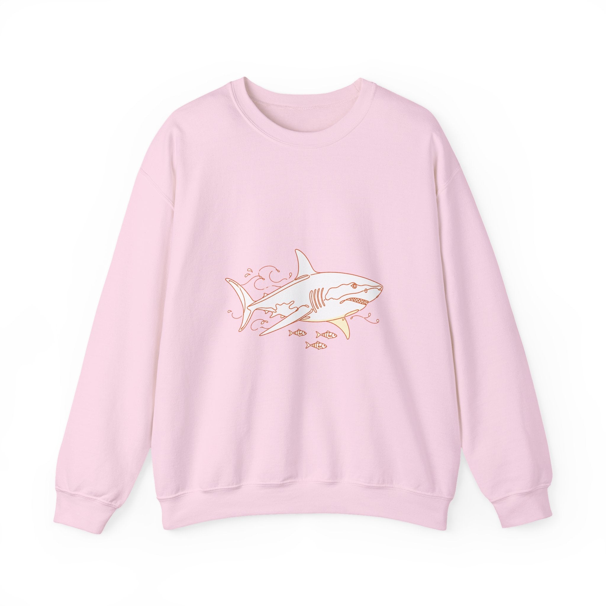 Matching Couple Sweatshirt - Shark & Dolphin Matching Couple Crewneck Sweatshirt Minimalist Art His Hers Valentine Gift - Design A