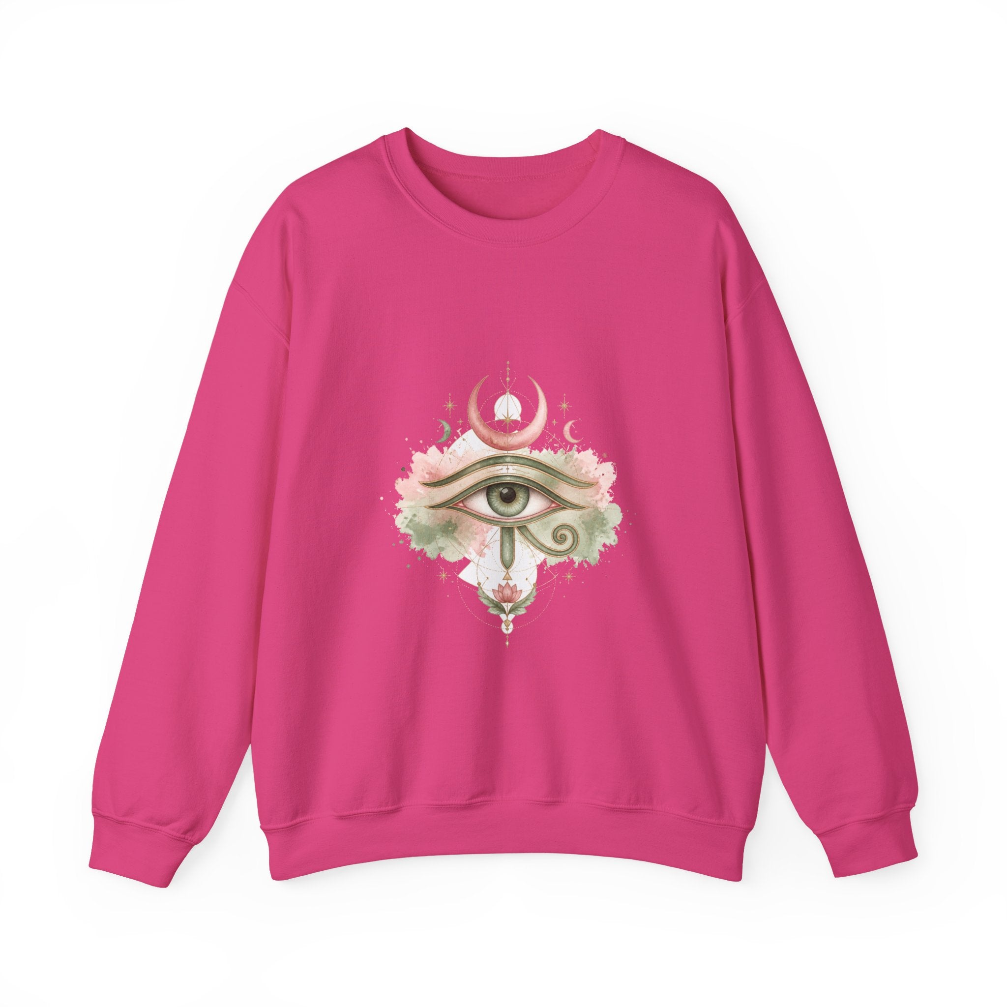 Matching Couple Sweatshirt - Eye of Ra & Horus Matching Couple Comfort Colors Crew Watercolor Art His Hers Birthday Gift - Design B