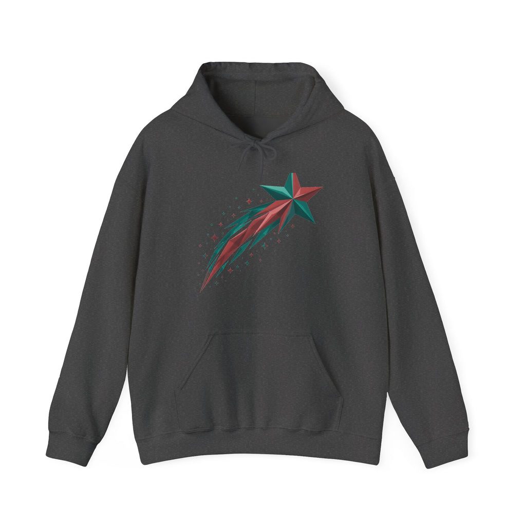 Matching Couple Sweatshirt - Shooting Star & North Star Matching Couple Hooded Sweatshirt Geometric Art His Hers Couple Gift - Design A