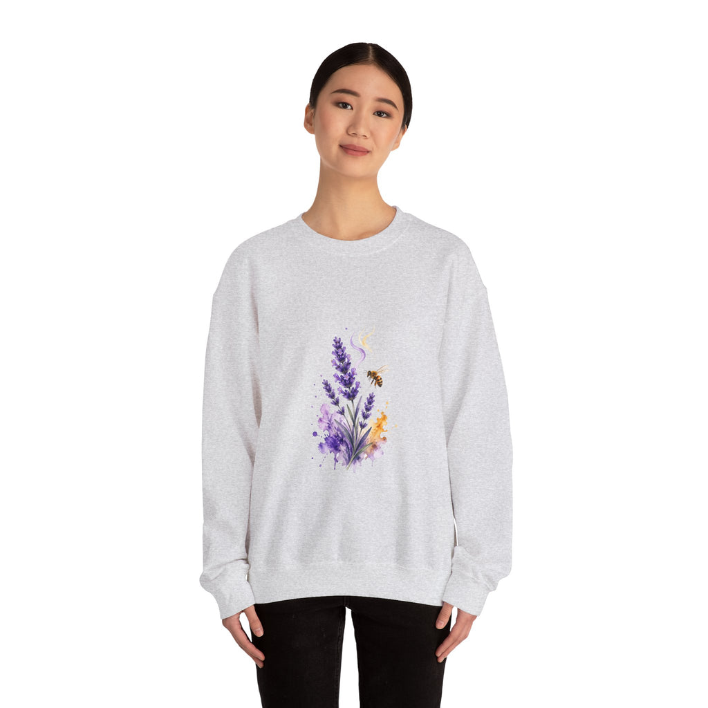 Matching Couple Sweatshirt - Lavender & Thistle Matching Couple Crewneck Sweatshirt Watercolor Art His Hers Engagement Gift - Design A