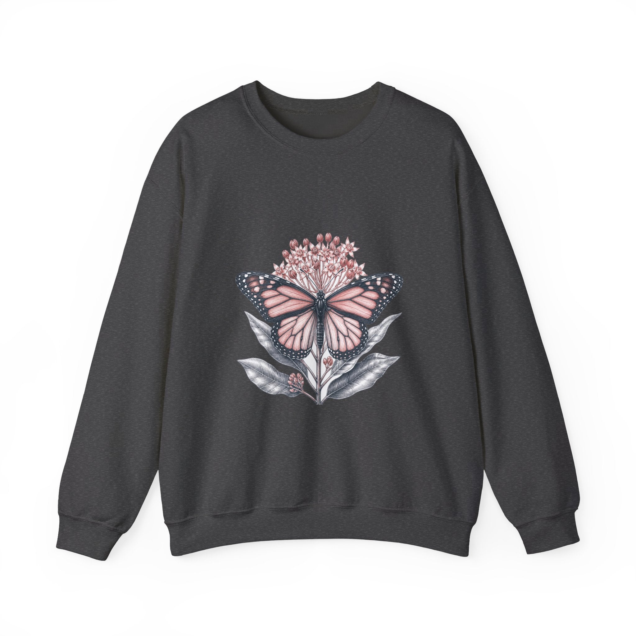 Matching Couple Sweatshirt - Butterfly & Moth Matching Couple Comfort Colors Crew Hand-Drawn Art His Hers Anniversary Gift - Design A