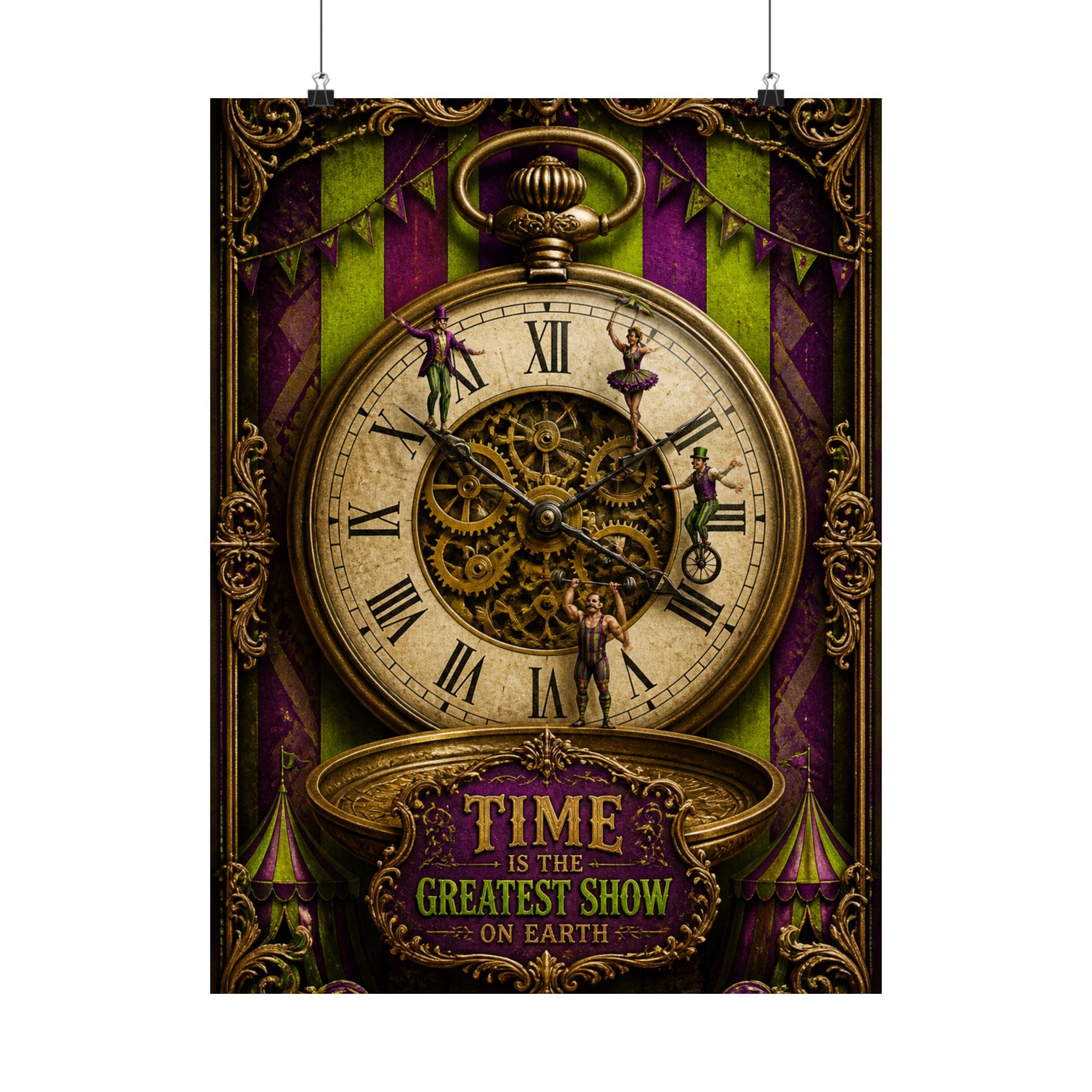 Pocket Watch Performers Wall Art Poster 24×36 Baroque Studio Decor Maximalist Print