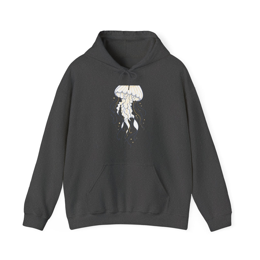 Matching Couple Sweatshirt - Octopus & Jellyfish Matching Couple Hooded Sweatshirt Minimalist Art His Hers Valentine Gift - Design B