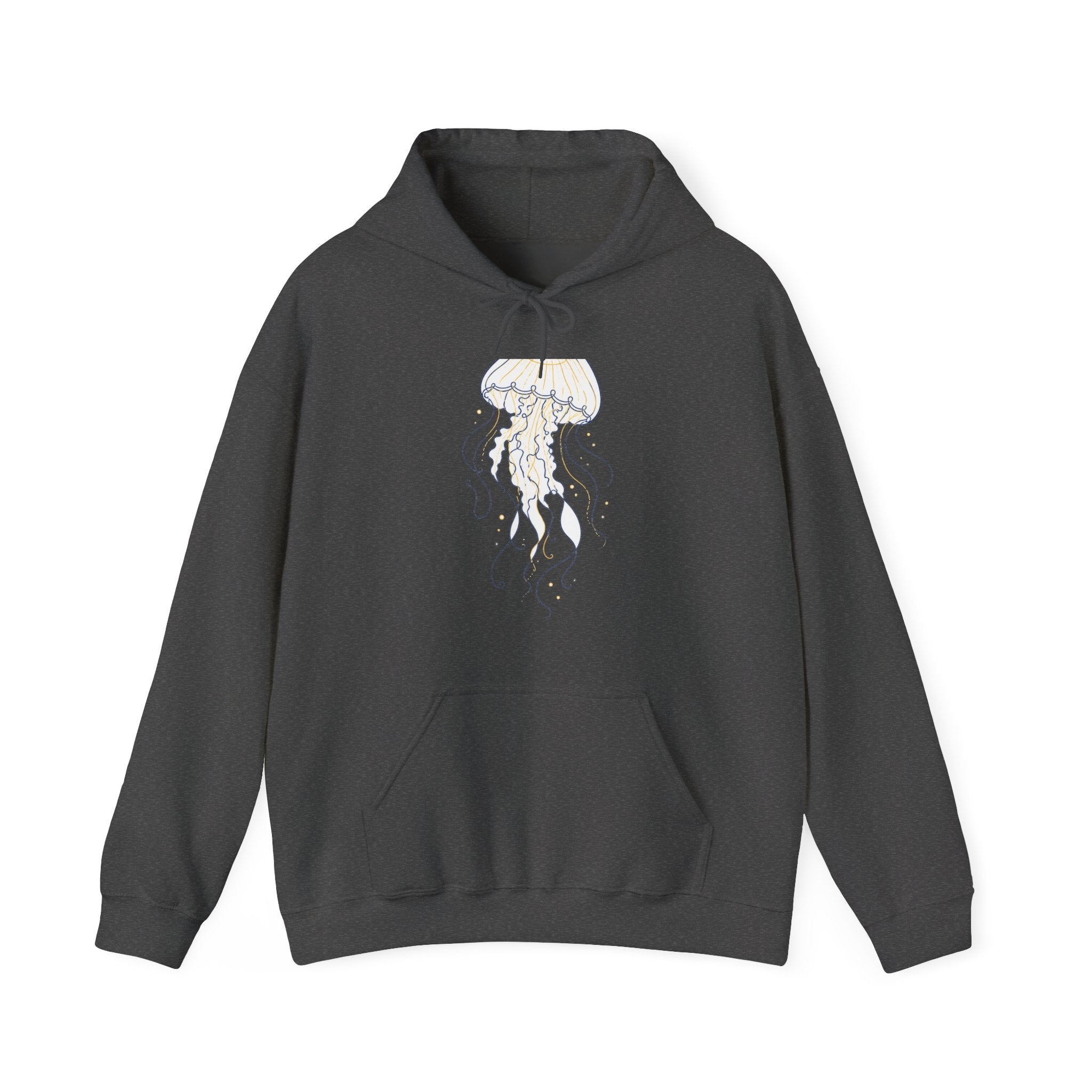 Matching Couple Sweatshirt - Octopus & Jellyfish Matching Couple Hooded Sweatshirt Minimalist Art His Hers Valentine Gift - Design B
