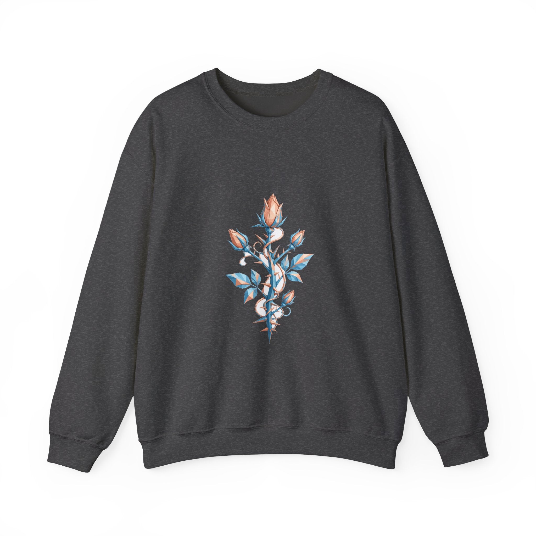 Matching Couple Sweatshirt - Rose & Thorn Matching Couple Comfort Colors Crew Geometric Art His Hers Love Gift - Design B