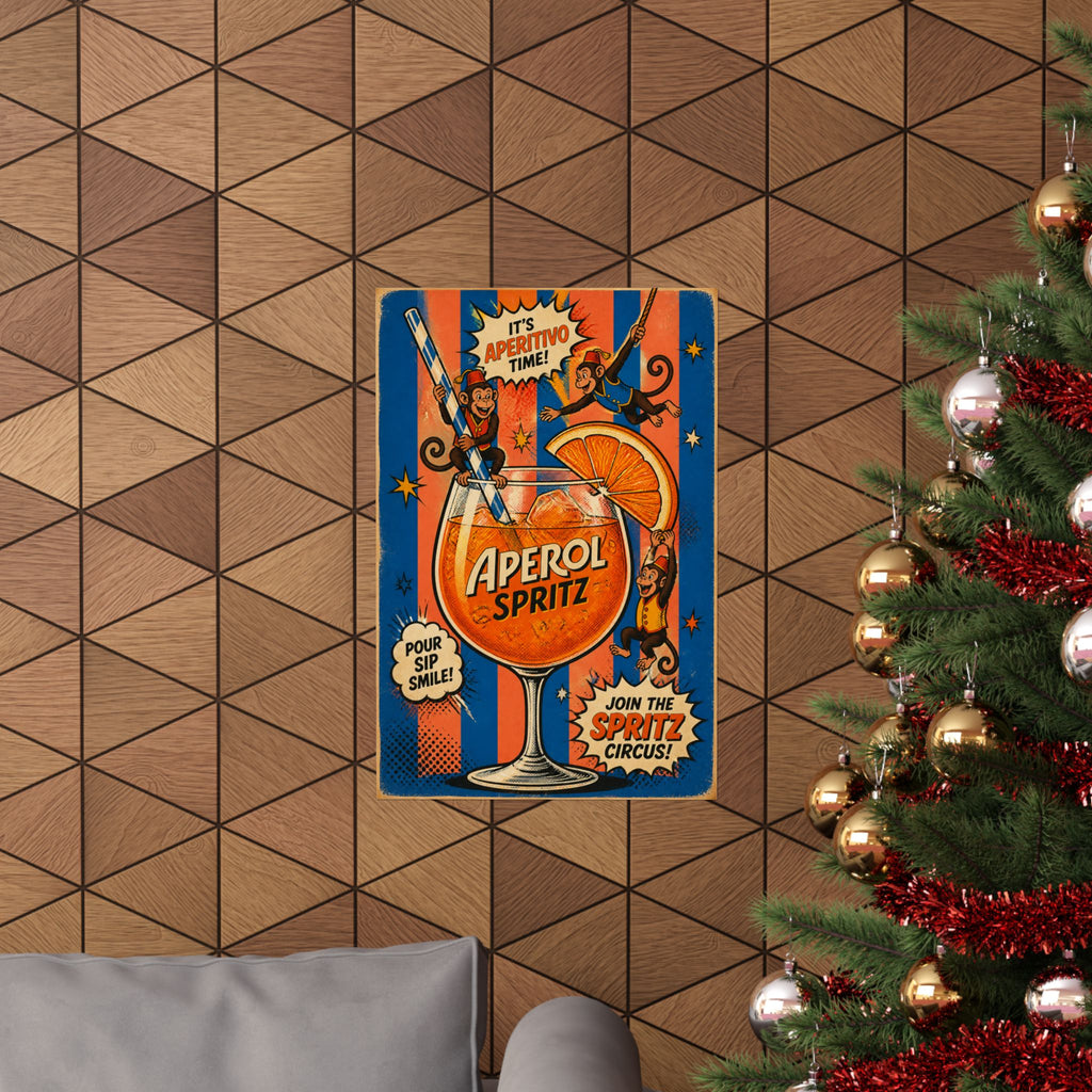Aperol Spritz Monkeys Wall Art Poster 18×24 Pop Art Living Room Decor Maximalist Print