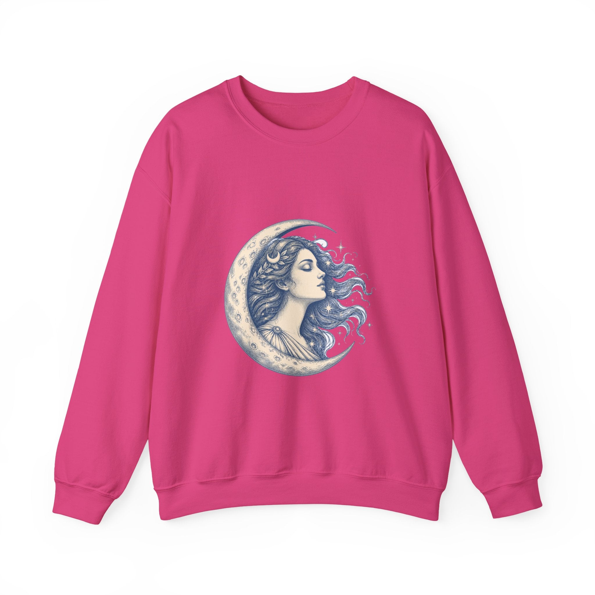 Matching Couple Sweatshirt - Helios & Selene Matching Couple Premium Fleece Sweatshirt Hand-Drawn Art His Hers Anniversary Gift - Design B