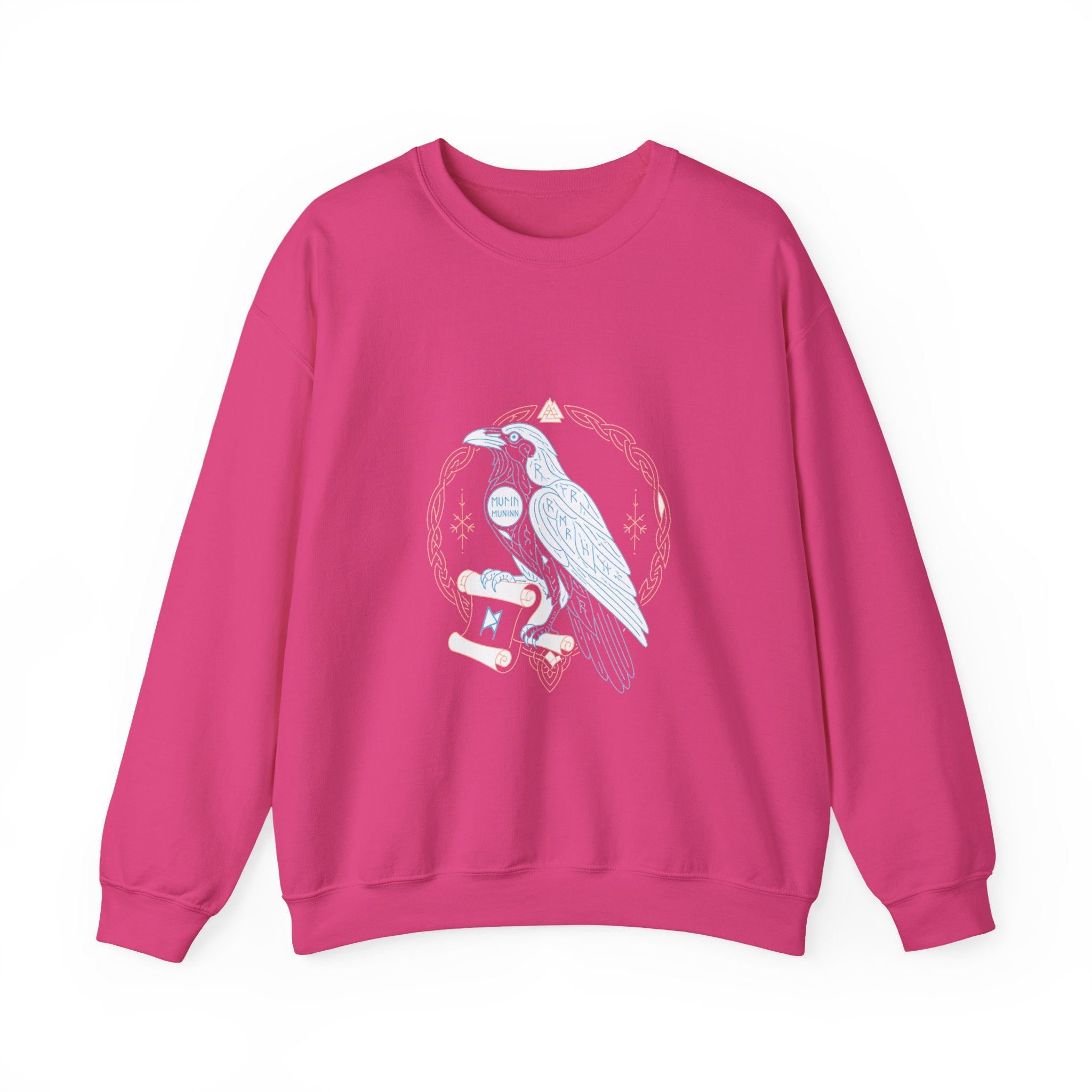 Matching Couple Sweatshirt - Huginn & Muninn Matching Couple Crewneck Sweatshirt Minimalist Art His Hers Valentine Gift - Design B