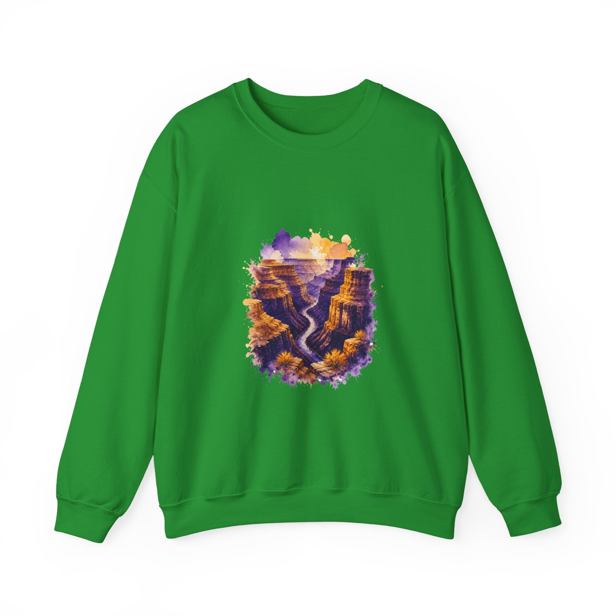 Matching Couple Sweatshirt - Lavender Fields & Canyon Matching Couple Premium Fleece Sweatshirt Watercolor Art His Hers Birthday Gift - Design B