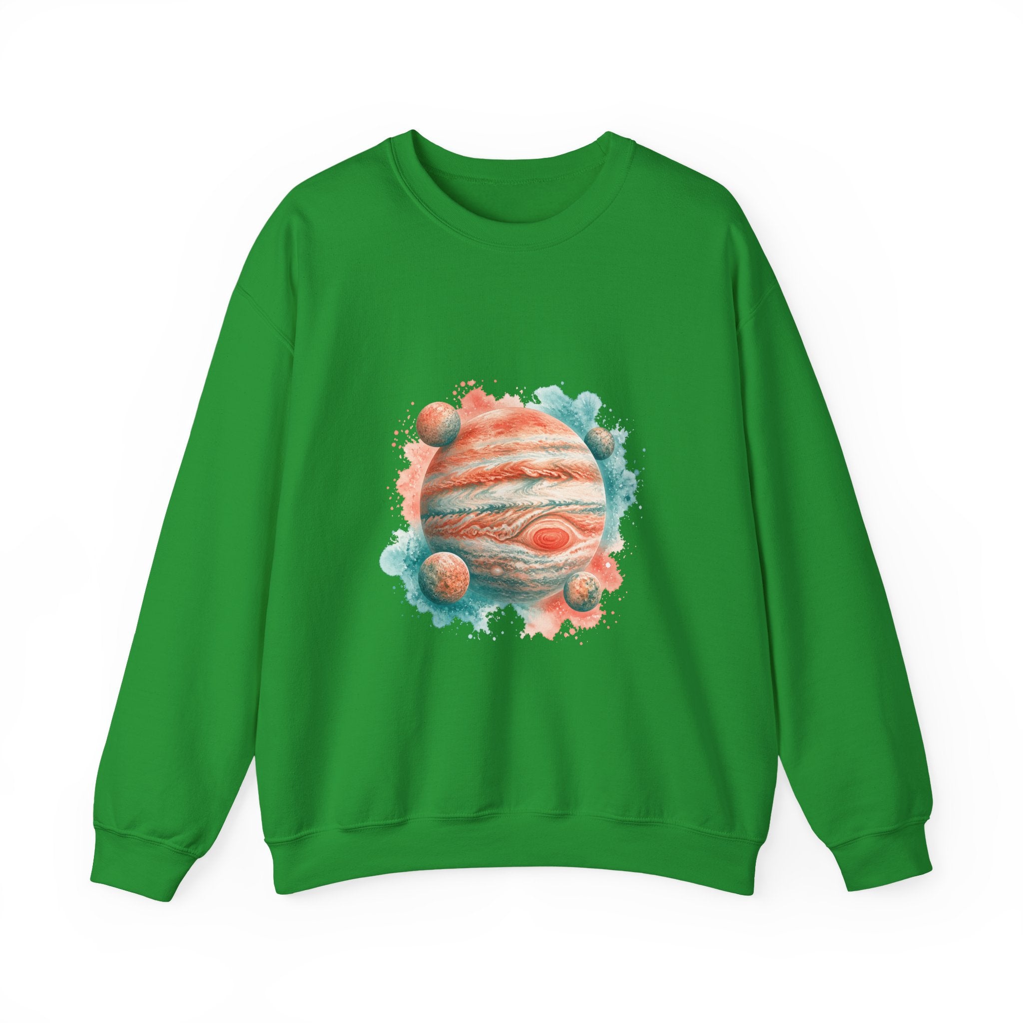 Matching Couple Sweatshirt - Saturn & Jupiter Matching Couple Premium Fleece Sweatshirt Watercolor Art His Hers Birthday Gift - Design B
