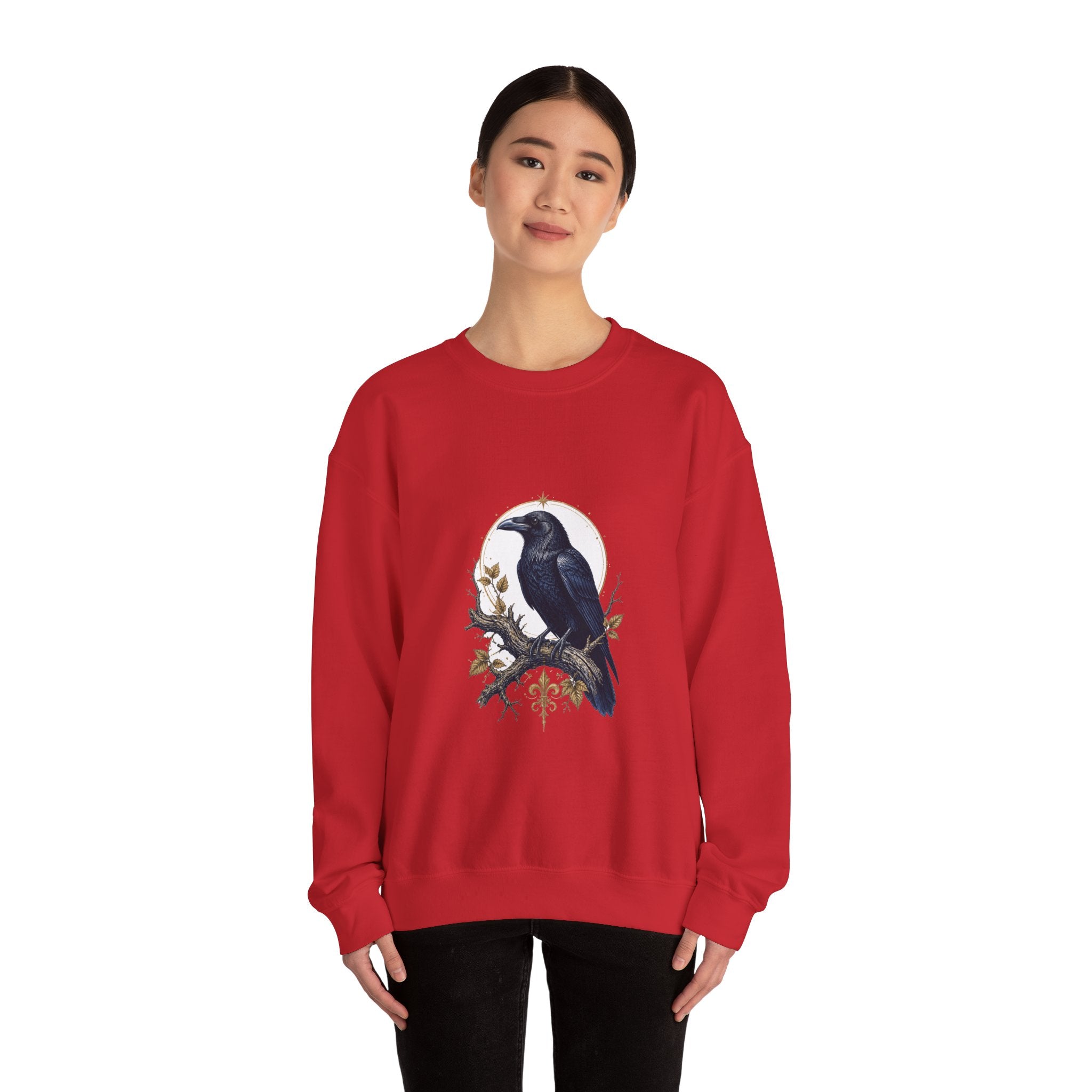 Matching Couple Sweatshirt - Raven & Swan Matching Couple Premium Fleece Sweatshirt Vintage Art His Hers Honeymoon Gift - Design A