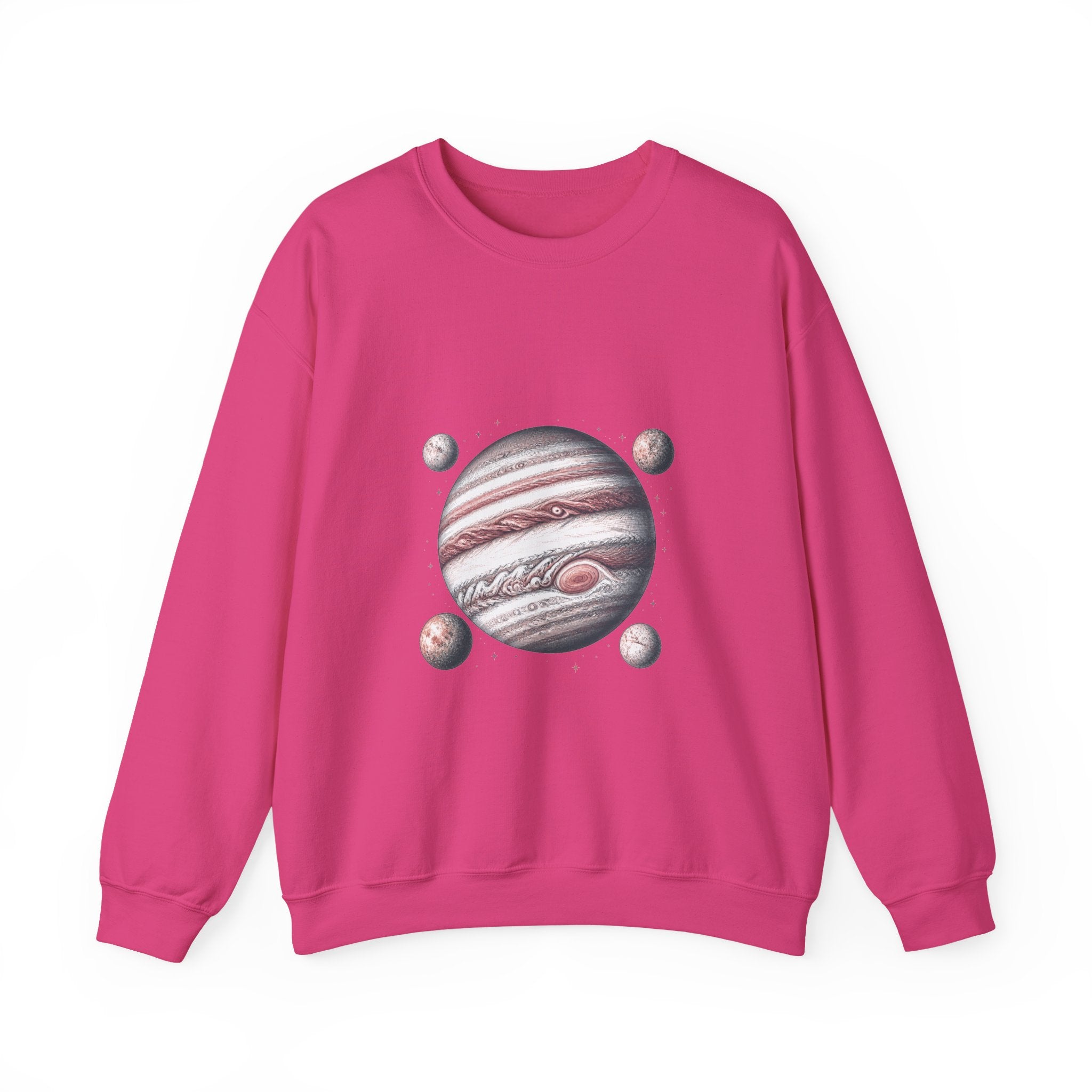 Matching Couple Sweatshirt - Saturn & Jupiter Matching Couple Crewneck Sweatshirt Hand-Drawn Art His Hers Best Friend Gift - Design B