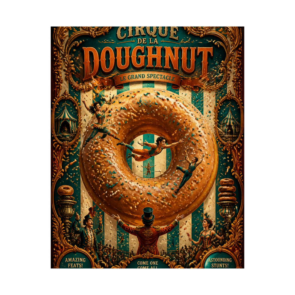 Donut Circus Ring Wall Art Poster 18×24 Baroque Home Office Decor Maximalist Print