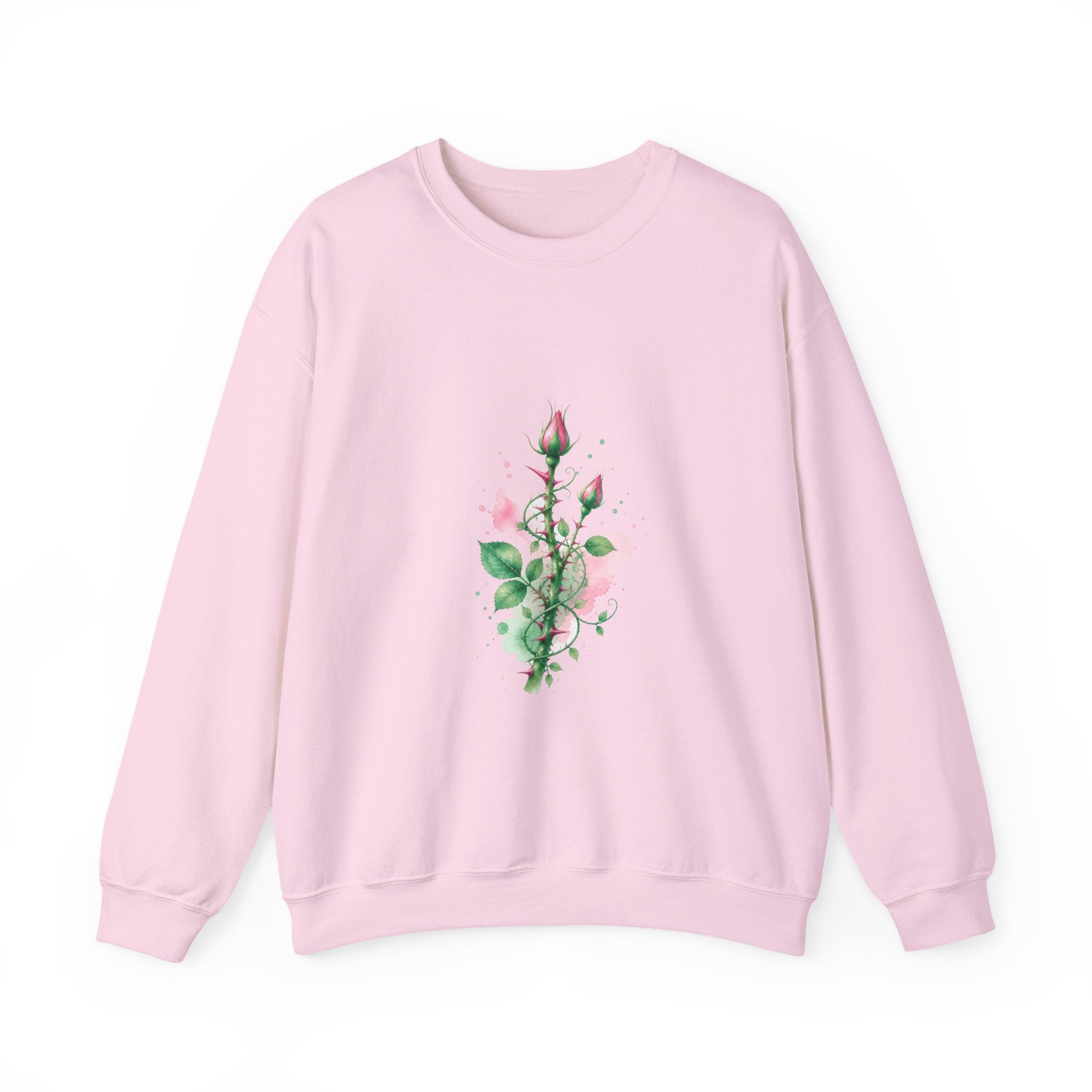 Matching Couple Sweatshirt - Rose & Thorn Matching Couple Comfort Colors Crew Watercolor Art His Hers Birthday Gift - Design B