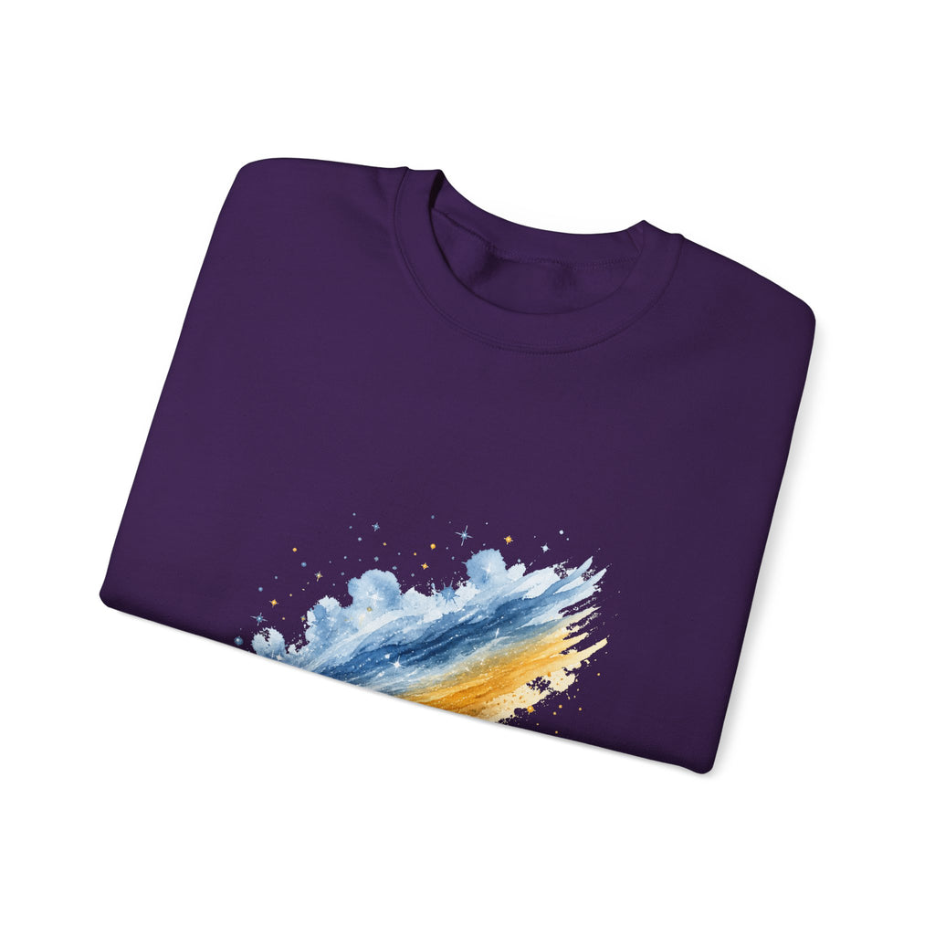 Matching Couple Sweatshirt - Comet & Asteroid Matching Couple Crewneck Sweatshirt Watercolor Art His Hers Engagement Gift - Design A