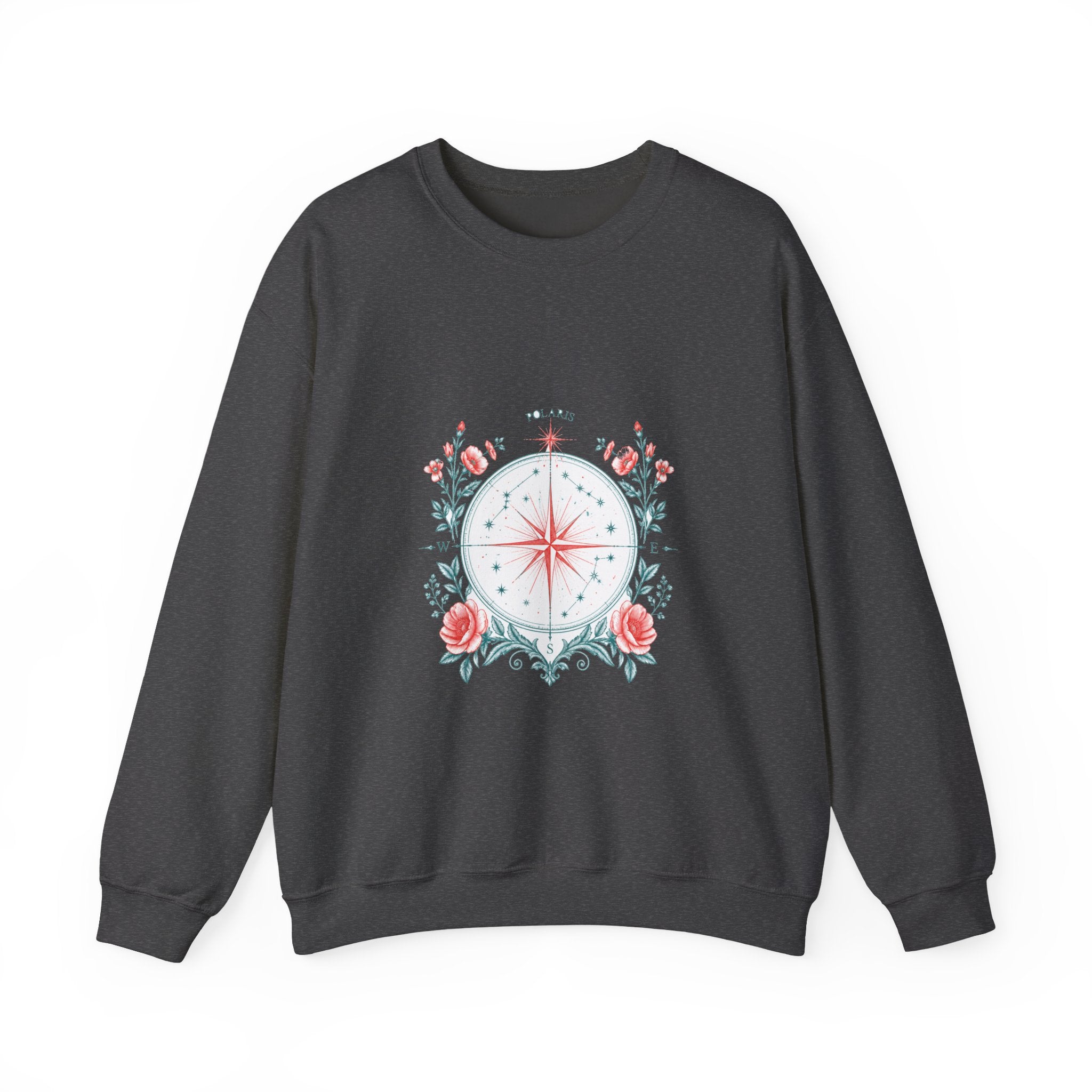 Matching Couple Sweatshirt - Shooting Star & North Star Matching Couple Premium Fleece Sweatshirt Vintage Art His Hers Honeymoon Gift - Design B