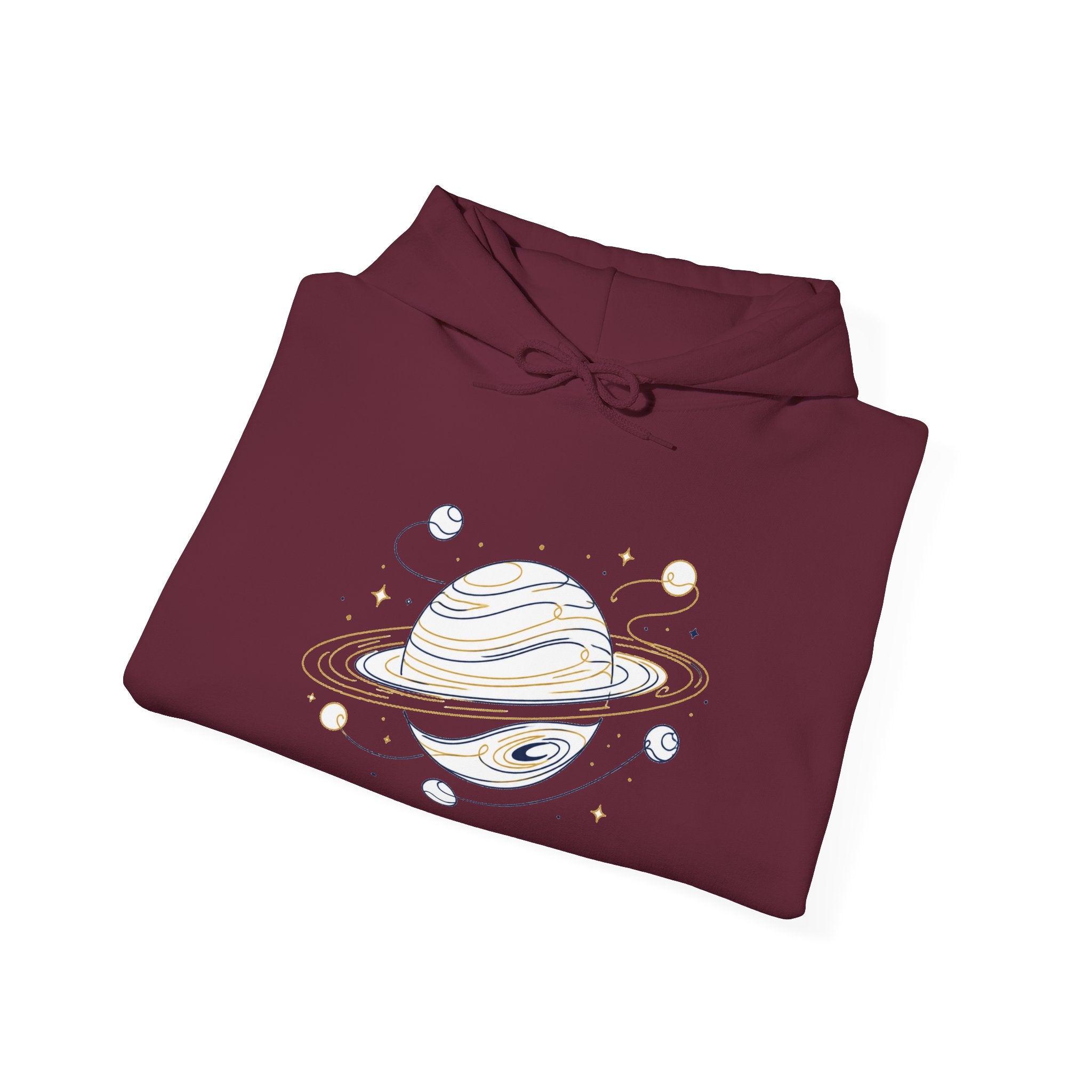 Matching Couple Sweatshirt - Astronaut & Planet Matching Couple Hooded Sweatshirt Minimalist Art His Hers Valentine Gift - Design B