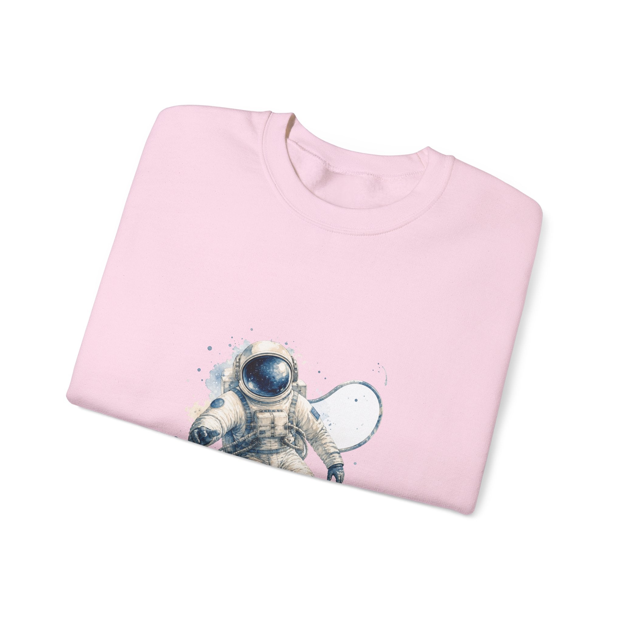 Matching Couple Sweatshirt - Astronaut & Planet Matching Couple Crewneck Sweatshirt Watercolor Art His Hers Engagement Gift - Design A
