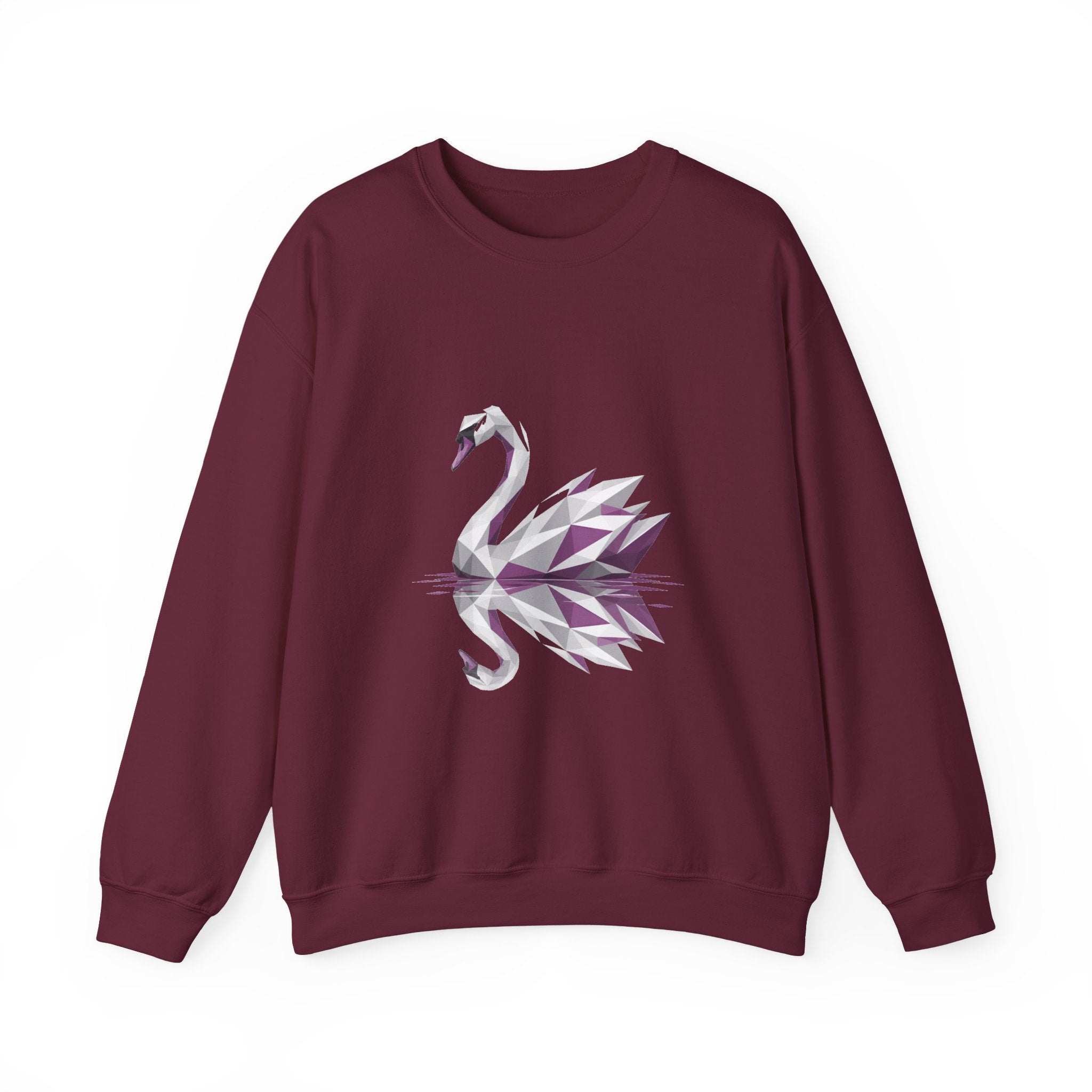 Matching Couple Sweatshirt - Raven & Swan Matching Couple Premium Fleece Sweatshirt Geometric Art His Hers Love Gift - Design B