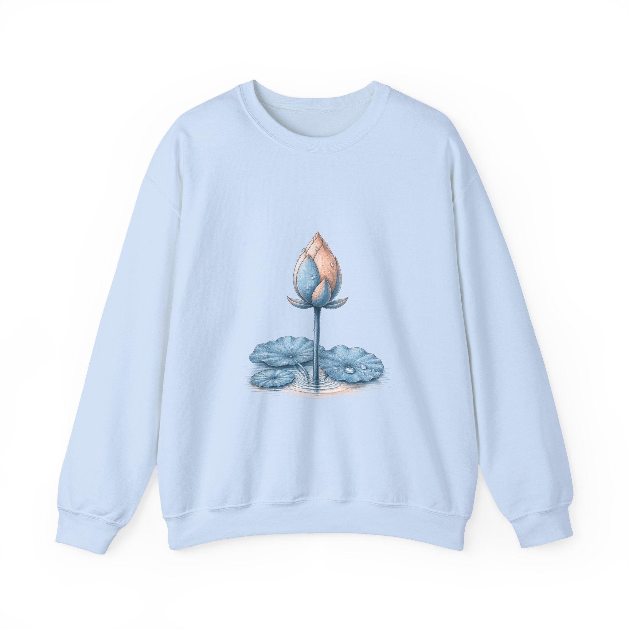 Matching Couple Sweatshirt - Open & Closed Lotus Matching Couple Premium Fleece Sweatshirt Vintage Art His Hers Honeymoon Gift - Design B