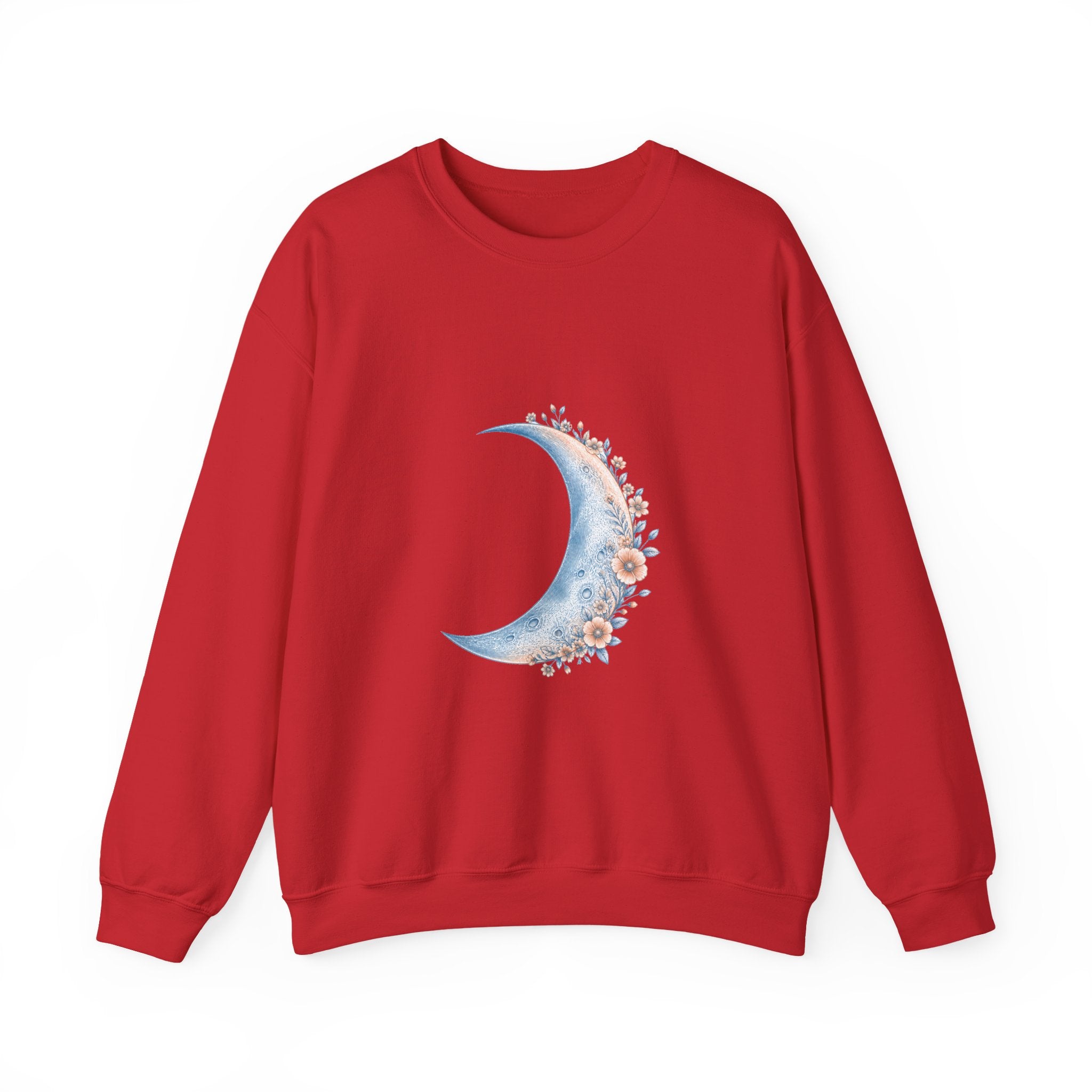 Matching Couple Sweatshirt - Waxing & Waning Moon Matching Couple Crewneck Sweatshirt Vintage Art His Hers Wedding Gift - Design A