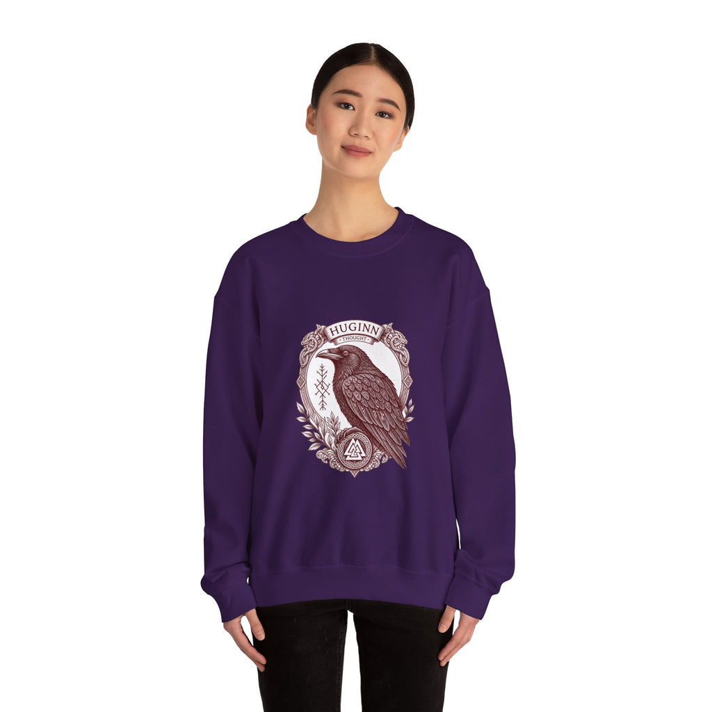 Matching Couple Sweatshirt - Huginn & Muninn Matching Couple Premium Fleece Sweatshirt Vintage Art His Hers Honeymoon Gift - Design A