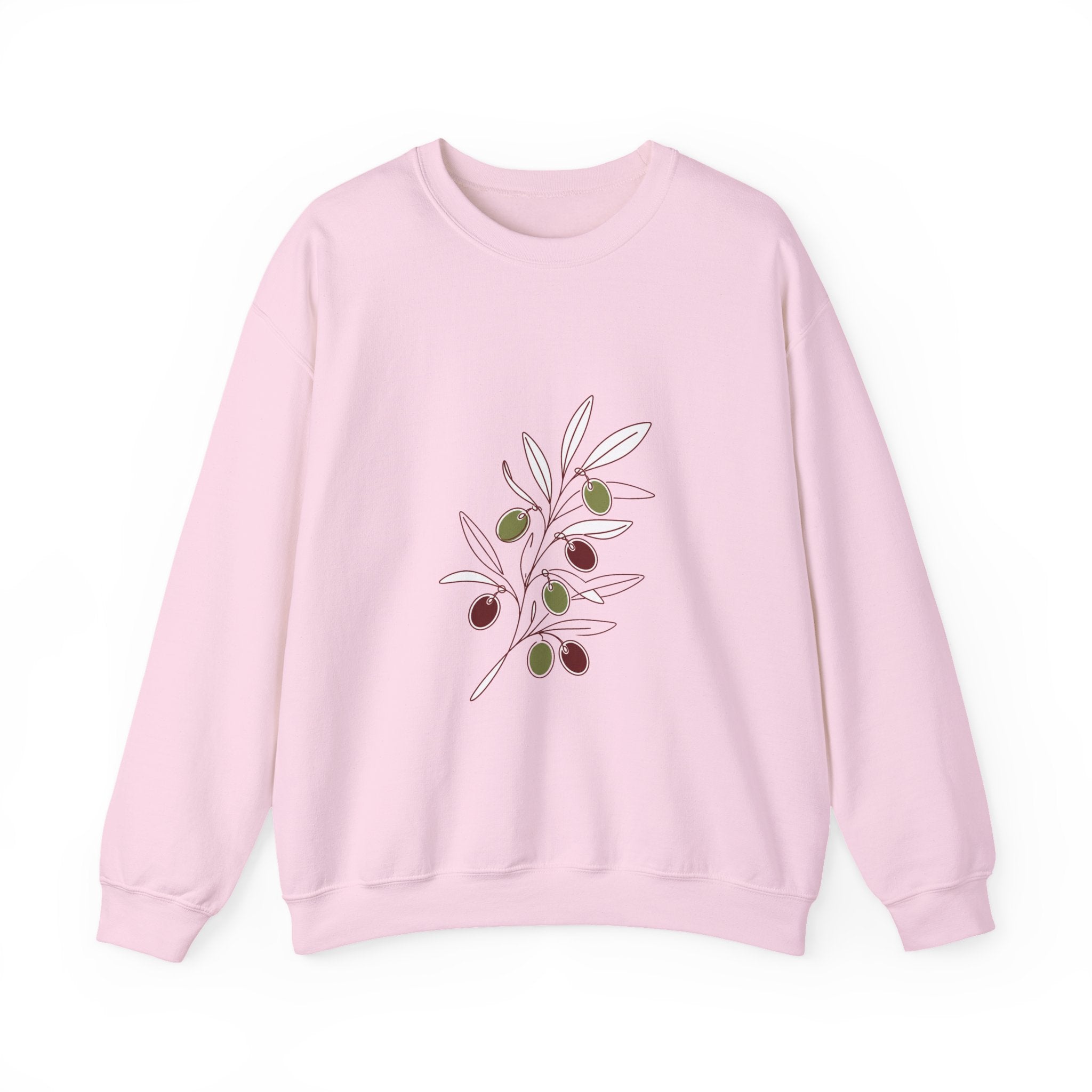 Matching Couple Sweatshirt - Olive Branch & Fig Matching Couple Crewneck Sweatshirt Minimalist Art His Hers Valentine Gift - Design A