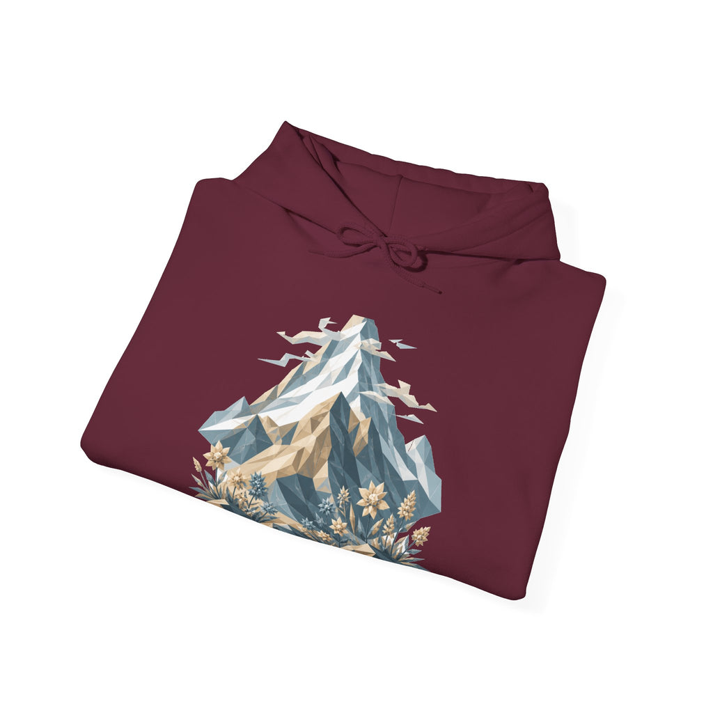 Matching Couple Sweatshirt - Mountain & Ocean Matching Couple Hooded Sweatshirt Geometric Art His Hers Couple Gift - Design A