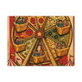 Pizza Ferris Wheel Wall Art Canvas 16×20 Pop Art Living Room Decor Maximalist Print