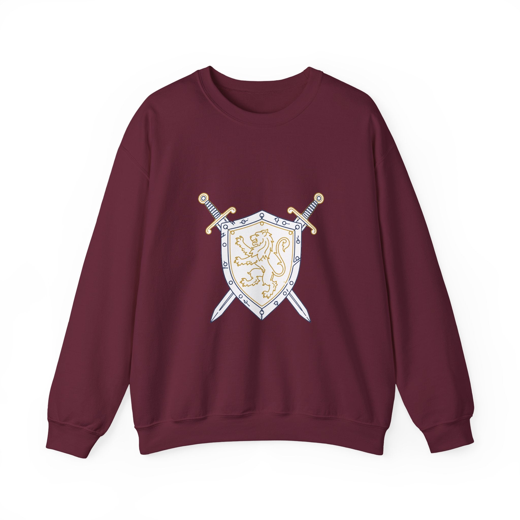 Matching Couple Sweatshirt - Crown & Shield Matching Couple Crewneck Sweatshirt Minimalist Art His Hers Valentine Gift - Design B