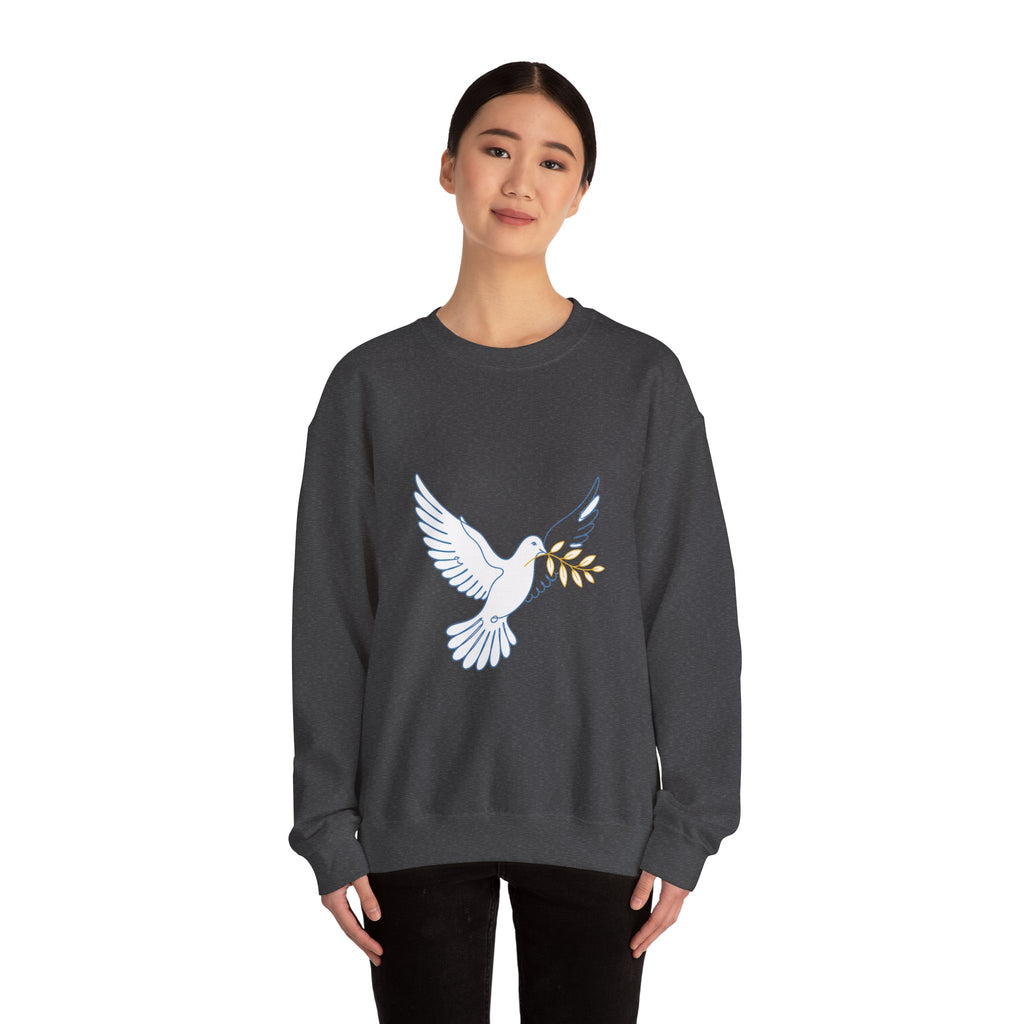 Matching Couple Sweatshirt - Wolf & Dove Matching Couple Crewneck Sweatshirt Minimalist Art His Hers Valentine Gift - Design B