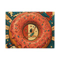Donut Circus Ring Wall Art Canvas 24×36 Pop Art Restaurant Decor Maximalist Print