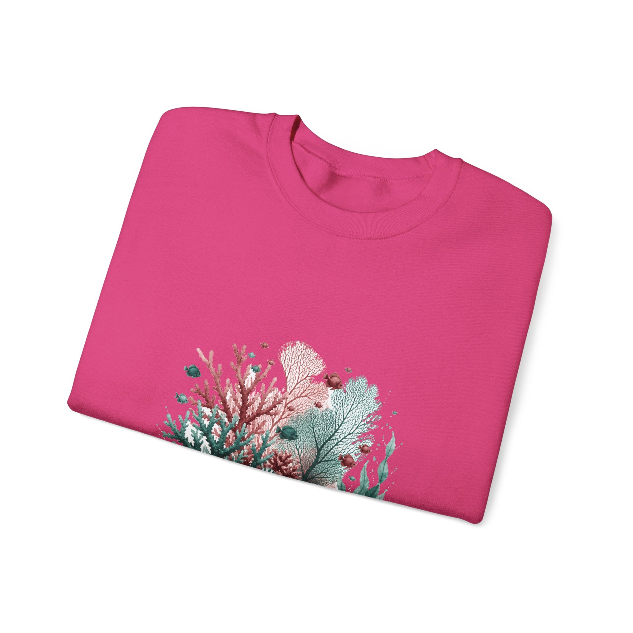 Matching Couple Sweatshirt - Coral Reef & Deep Sea Matching Couple Premium Fleece Sweatshirt Watercolor Art His Hers Birthday Gift - Design A