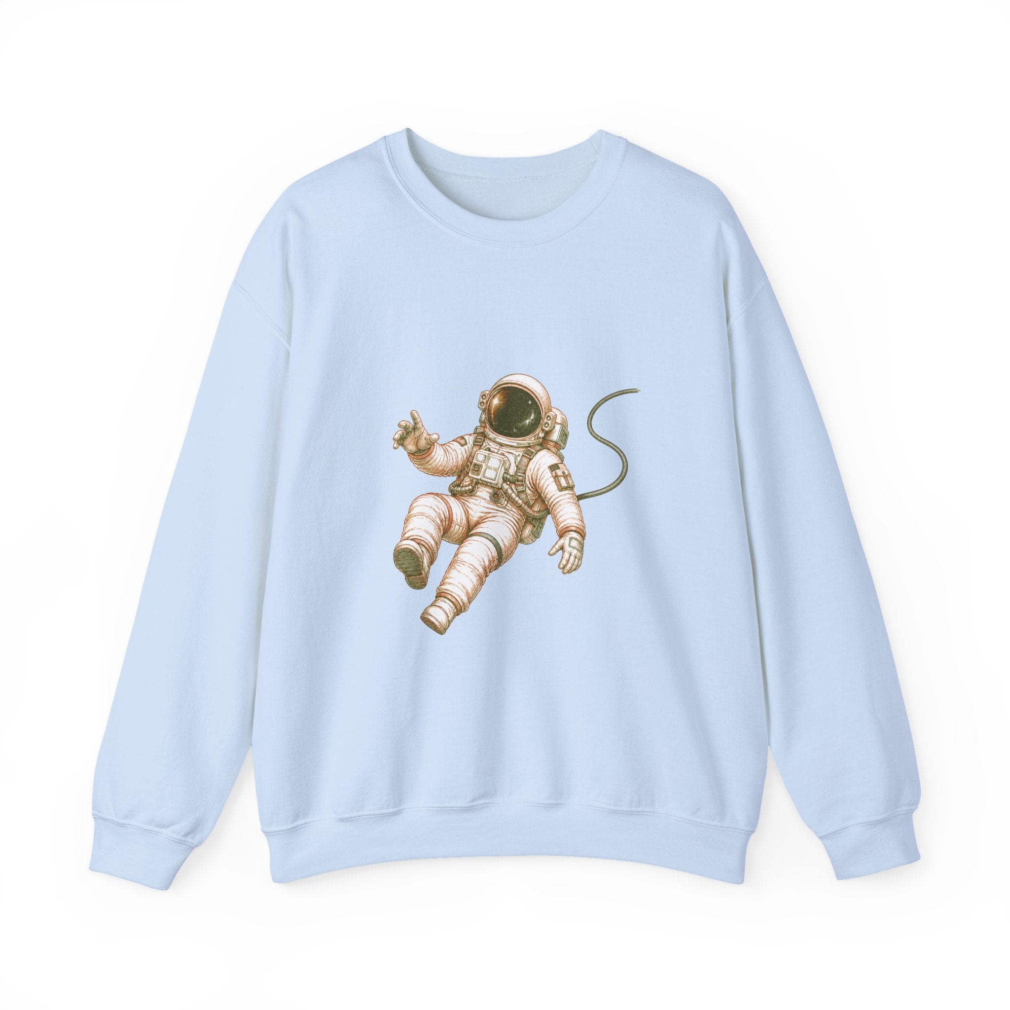 Matching Couple Sweatshirt - Astronaut & Planet Matching Couple Comfort Colors Crew Hand-Drawn Art His Hers Anniversary Gift - Design A