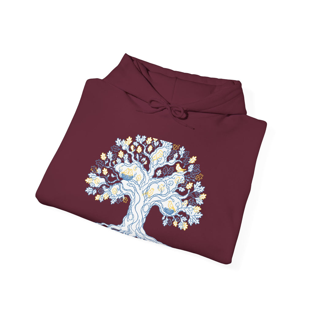 Matching Couple Sweatshirt - Ancient Oak & Deep Roots Matching Couple Hooded Sweatshirt Minimalist Art His Hers Valentine Gift - Design A