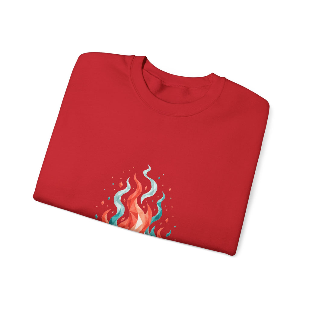 Matching Couple Sweatshirt - Wildfire & Waterfall Matching Couple Premium Fleece Sweatshirt Geometric Art His Hers Love Gift - Design A