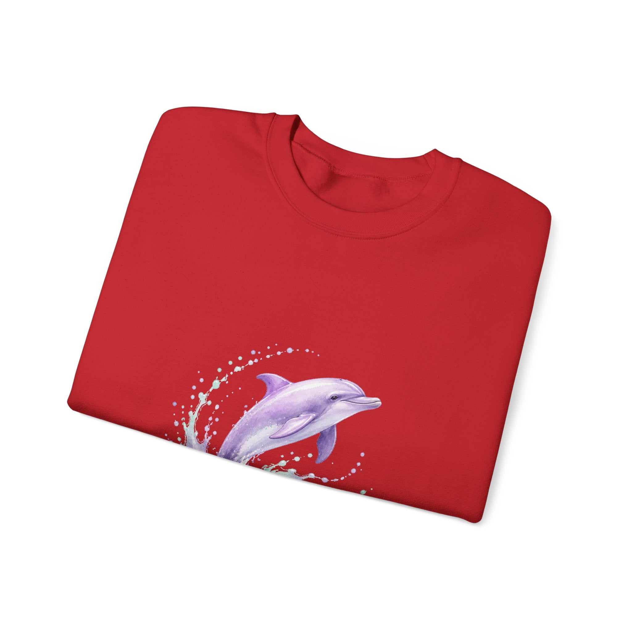 Matching Couple Sweatshirt - Shark & Dolphin Matching Couple Premium Fleece Sweatshirt Watercolor Art His Hers Birthday Gift - Design B